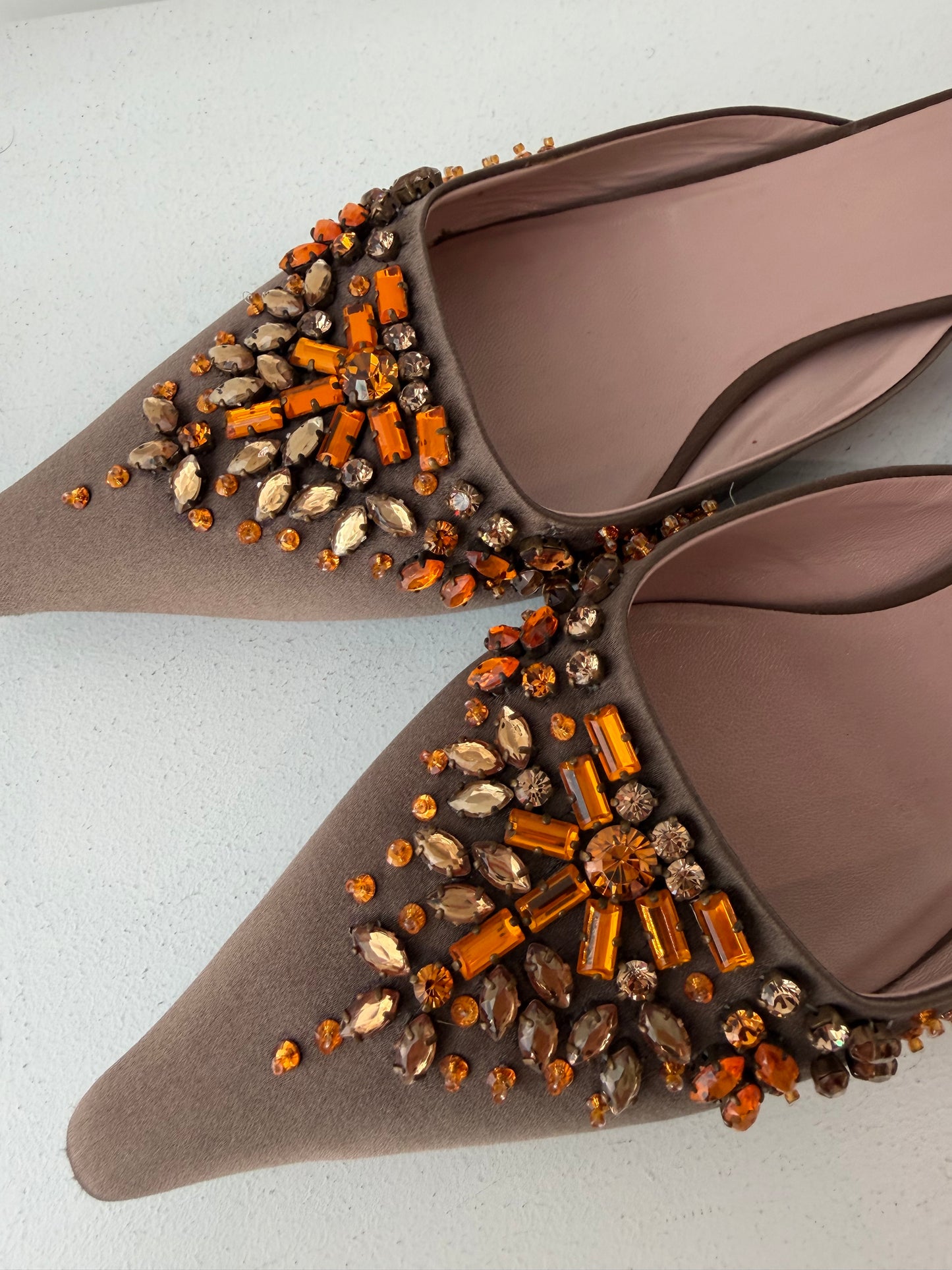 Prada Jewelled Pointed Mules ~ size 39.5