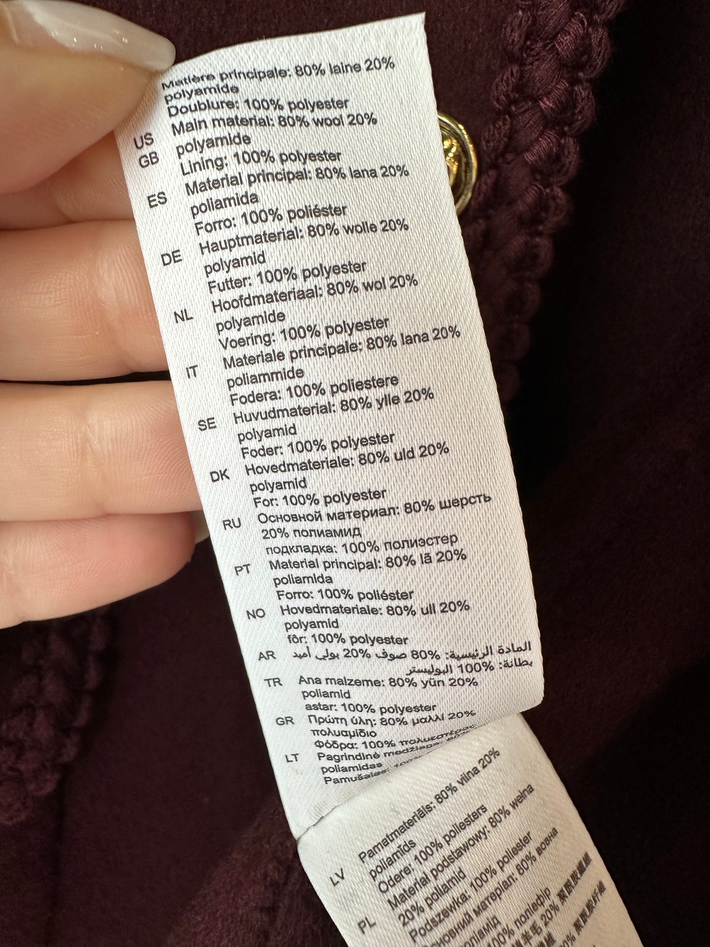 Sandro 'Jilliane' plum jacket ~ size FR36 (au 8)