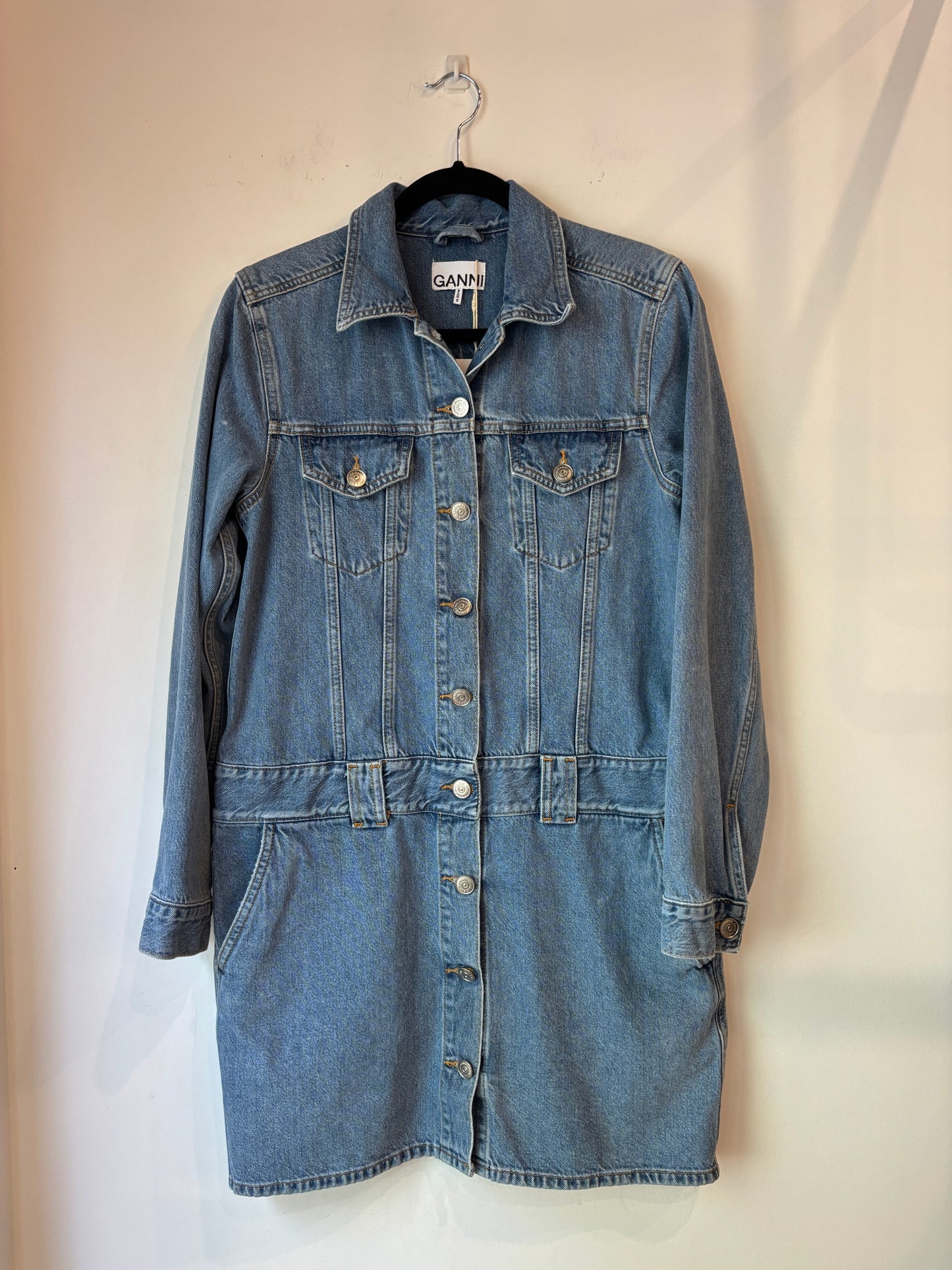 Ganni denim mini dress ~ size 38 (au 10)