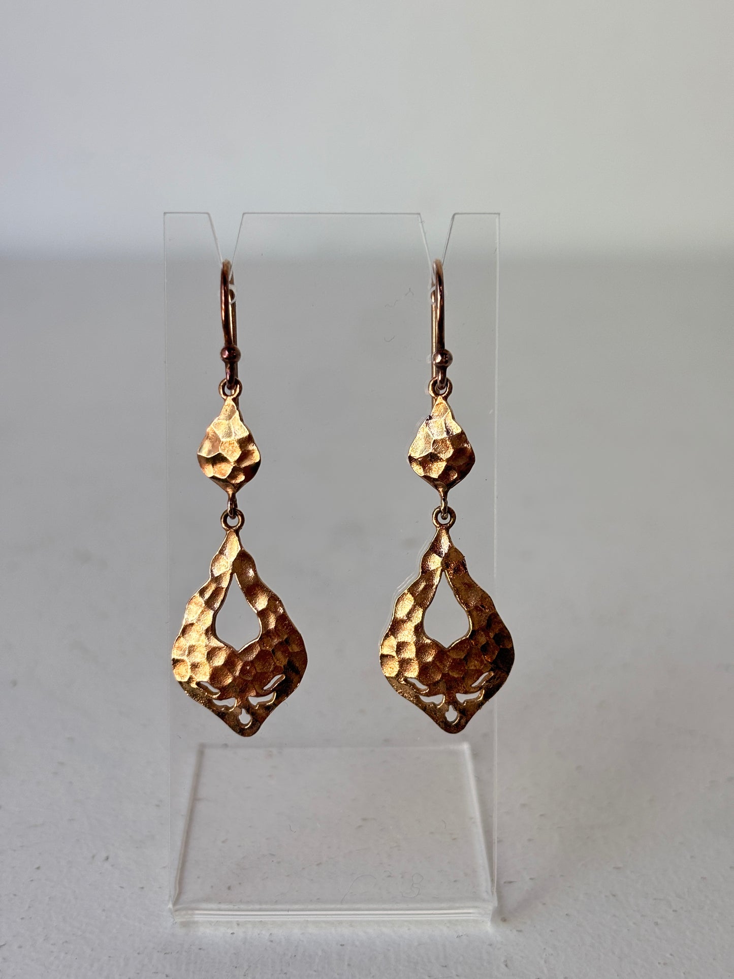 Nicole Fendel rose gold hammered earrings