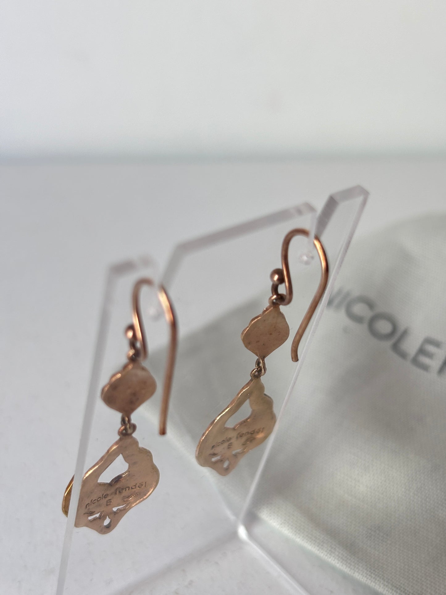 Nicole Fendel rose gold hammered earrings