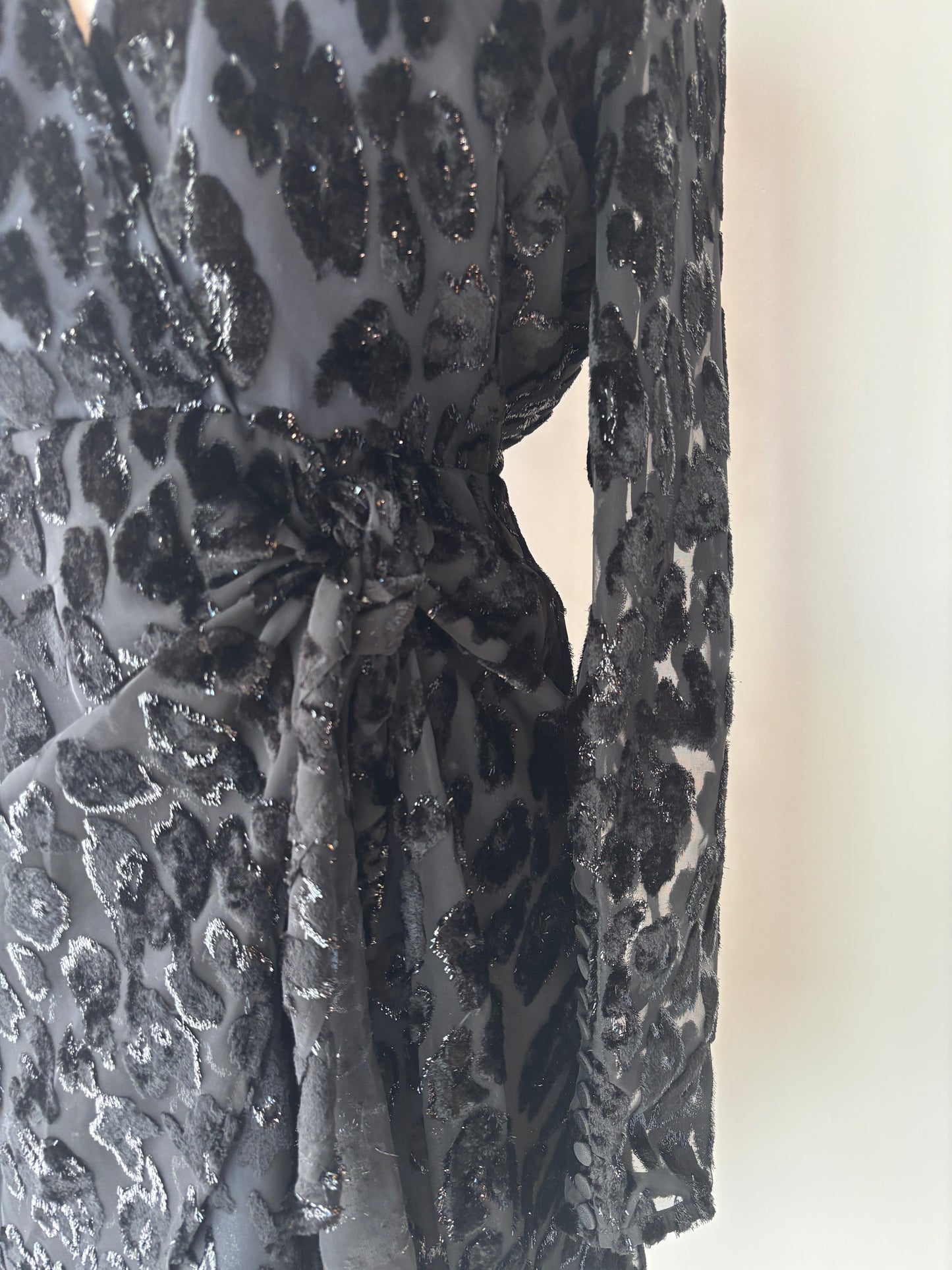 Self Portrait metallic leopard dress ~ size 8