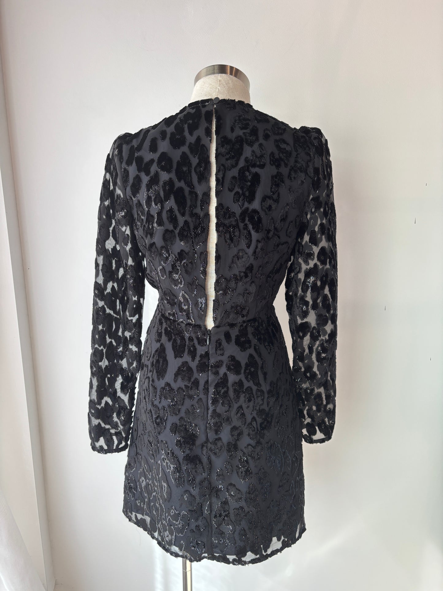 Self Portrait metallic leopard dress ~ size 8