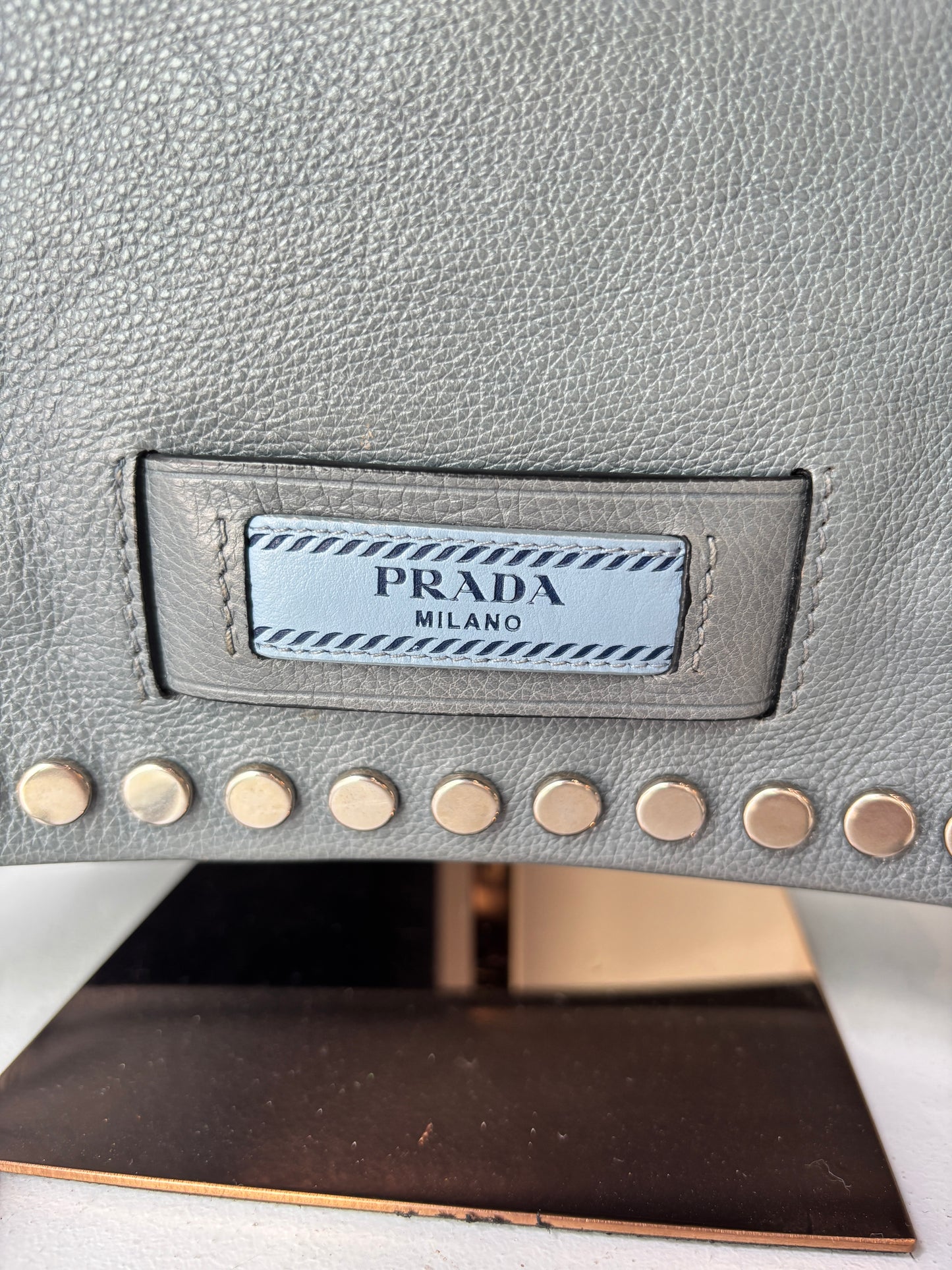 Prada 'Etiquette' smoke blue crossbody bag