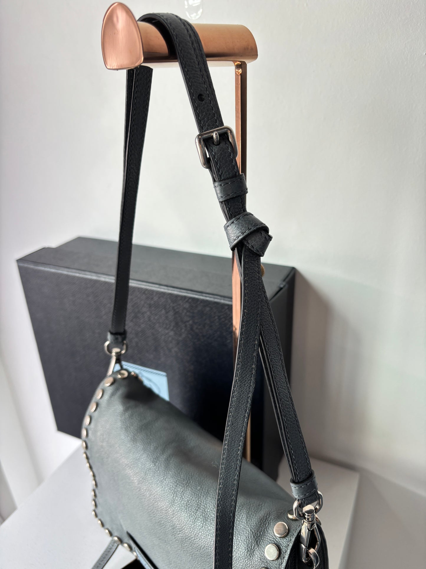 Prada 'Etiquette' smoke blue crossbody bag