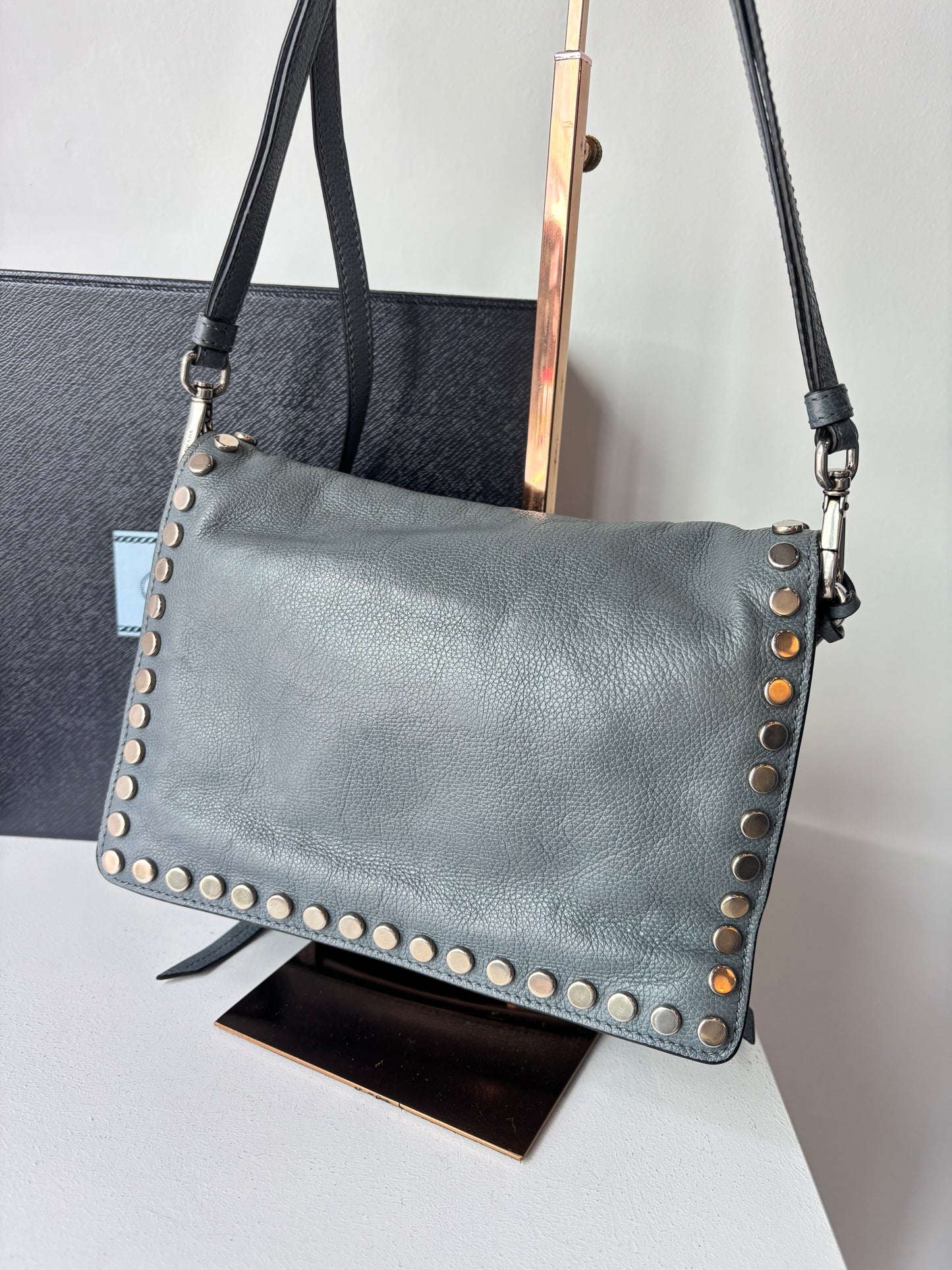 Prada 'Etiquette' smoke blue crossbody bag