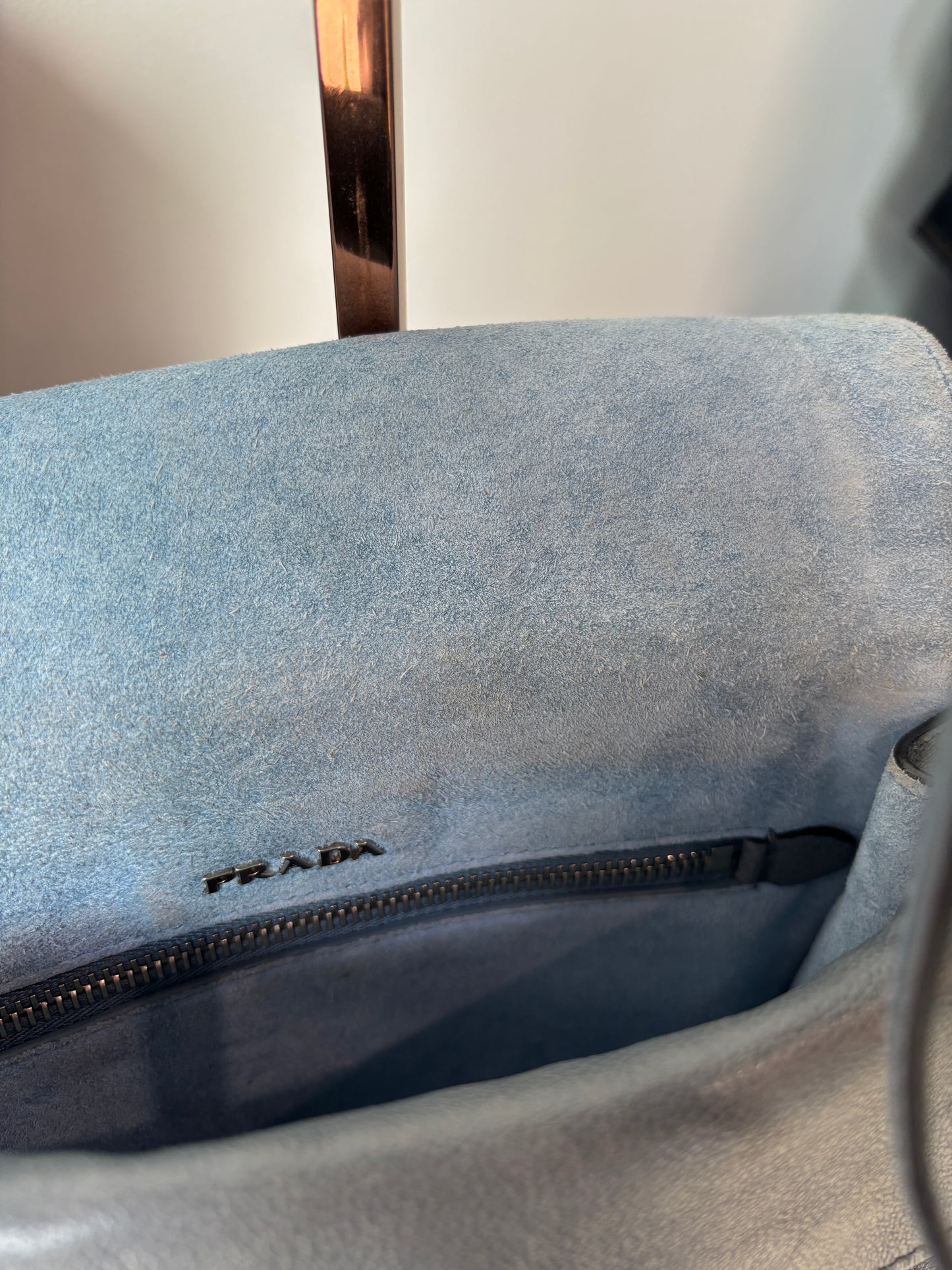 Prada 'Etiquette' smoke blue crossbody bag