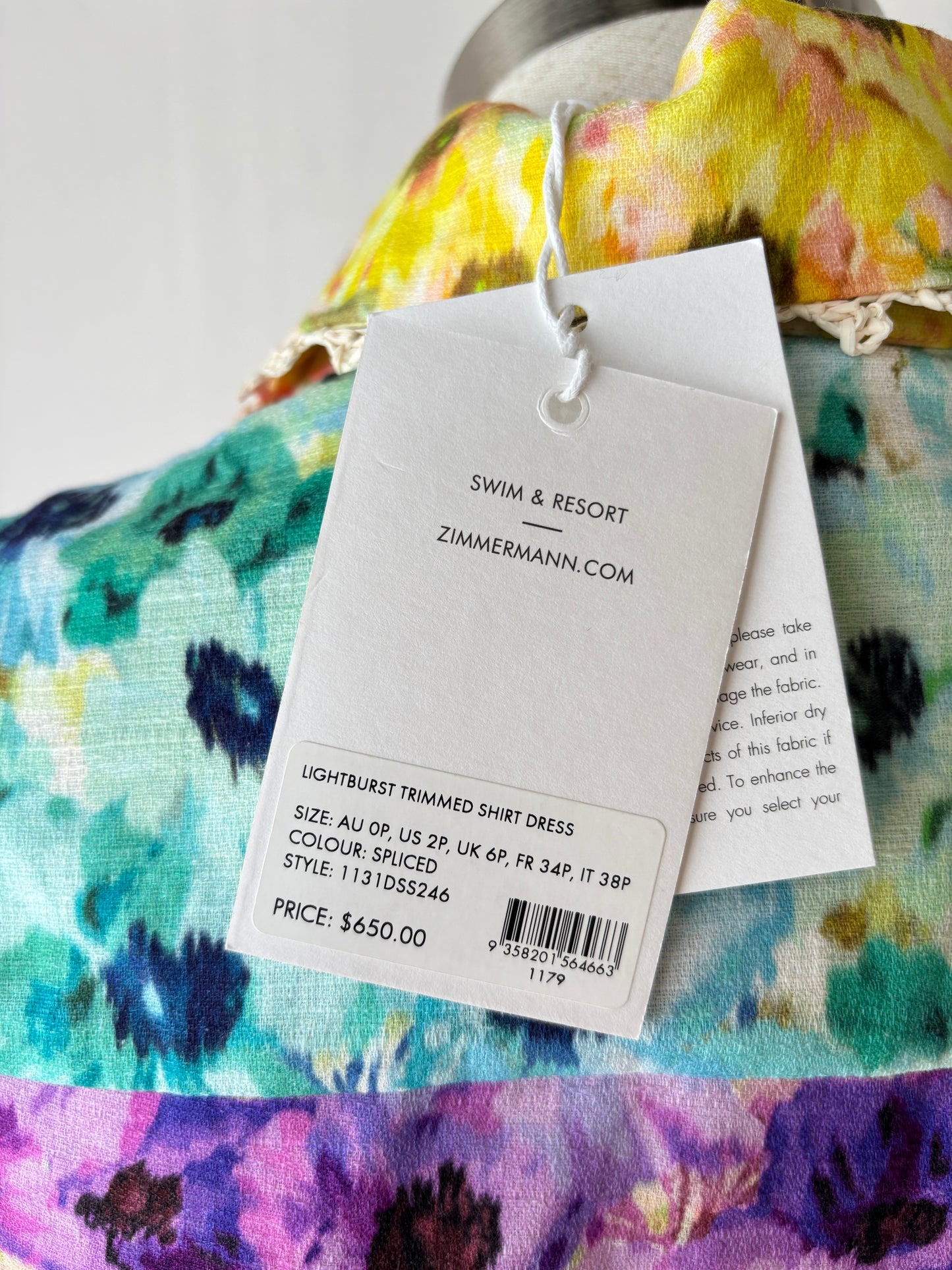 Zimmermann 'Lightburst' mini dress ~ size 0P