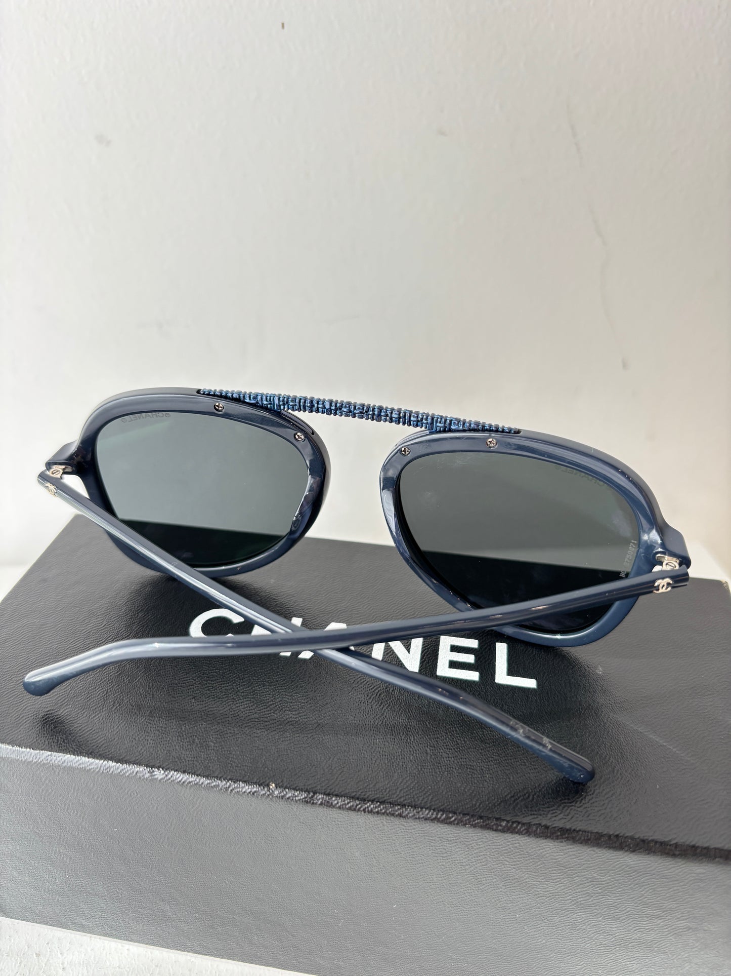 Chanel navy Aviator '5381A' sunglasses