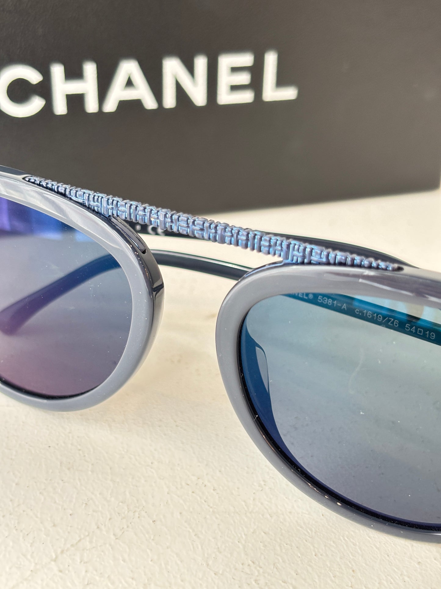 Chanel navy Aviator '5381A' sunglasses