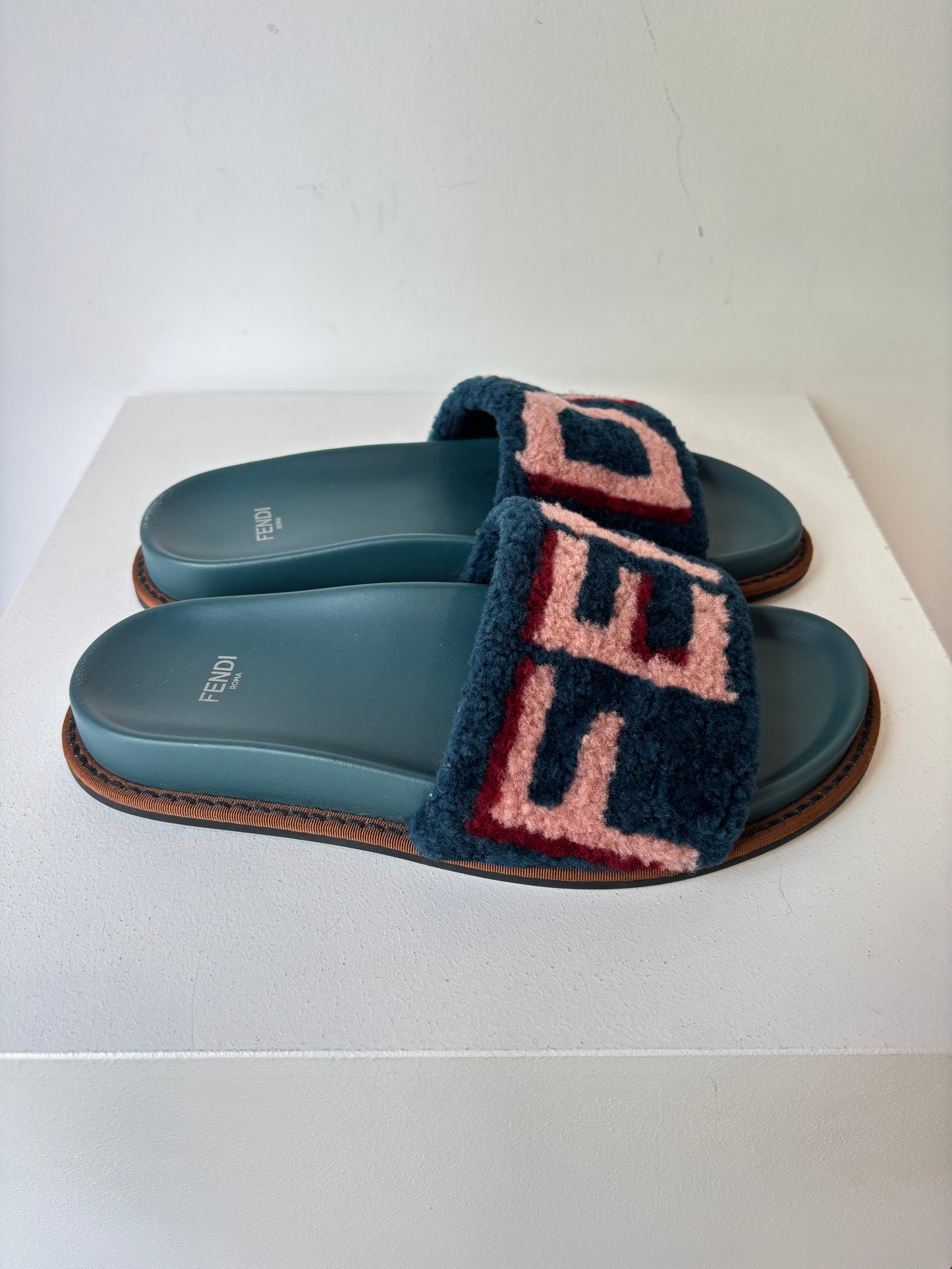 Fendi 'Shearling' Slides ~ size 37