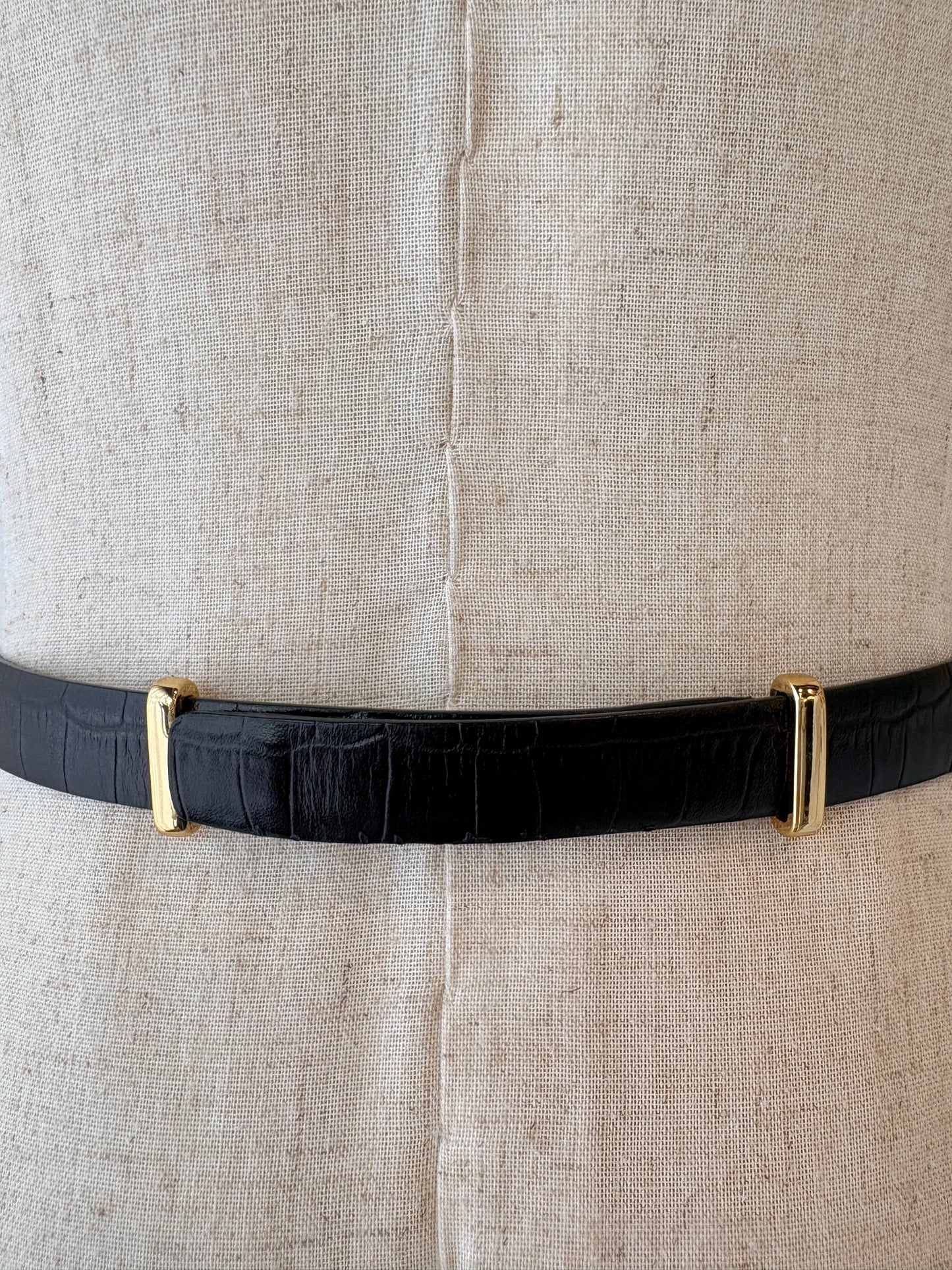 MAJE BLACK EMBOSSED LEATHER BELT - SZ 1