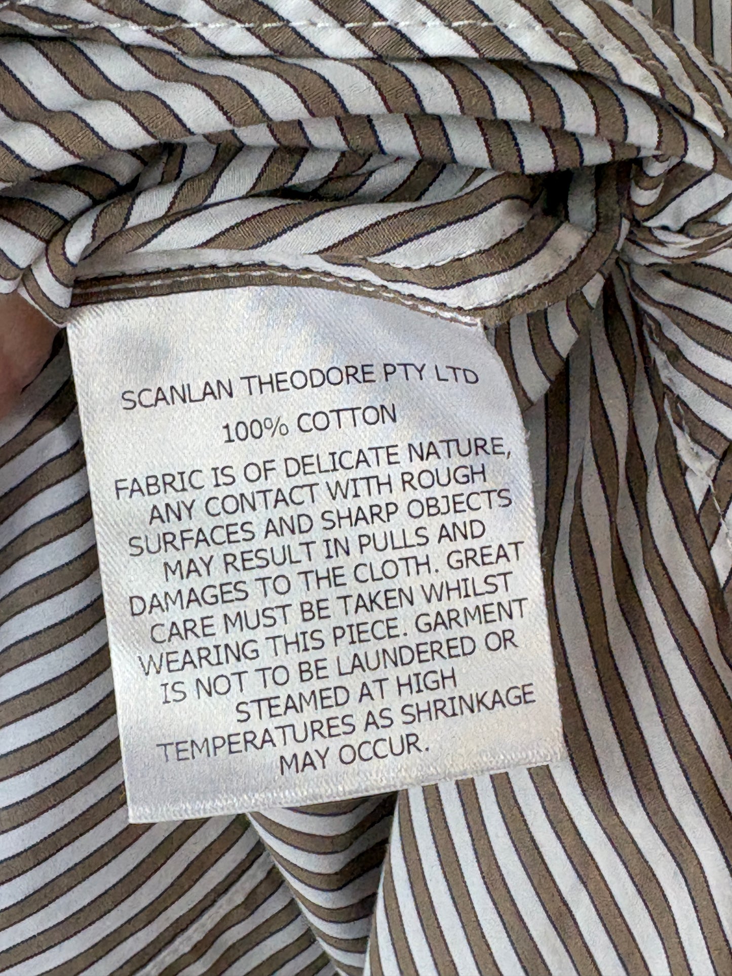 Scanlan Theodore Cotton Shirt ~ Size au 6