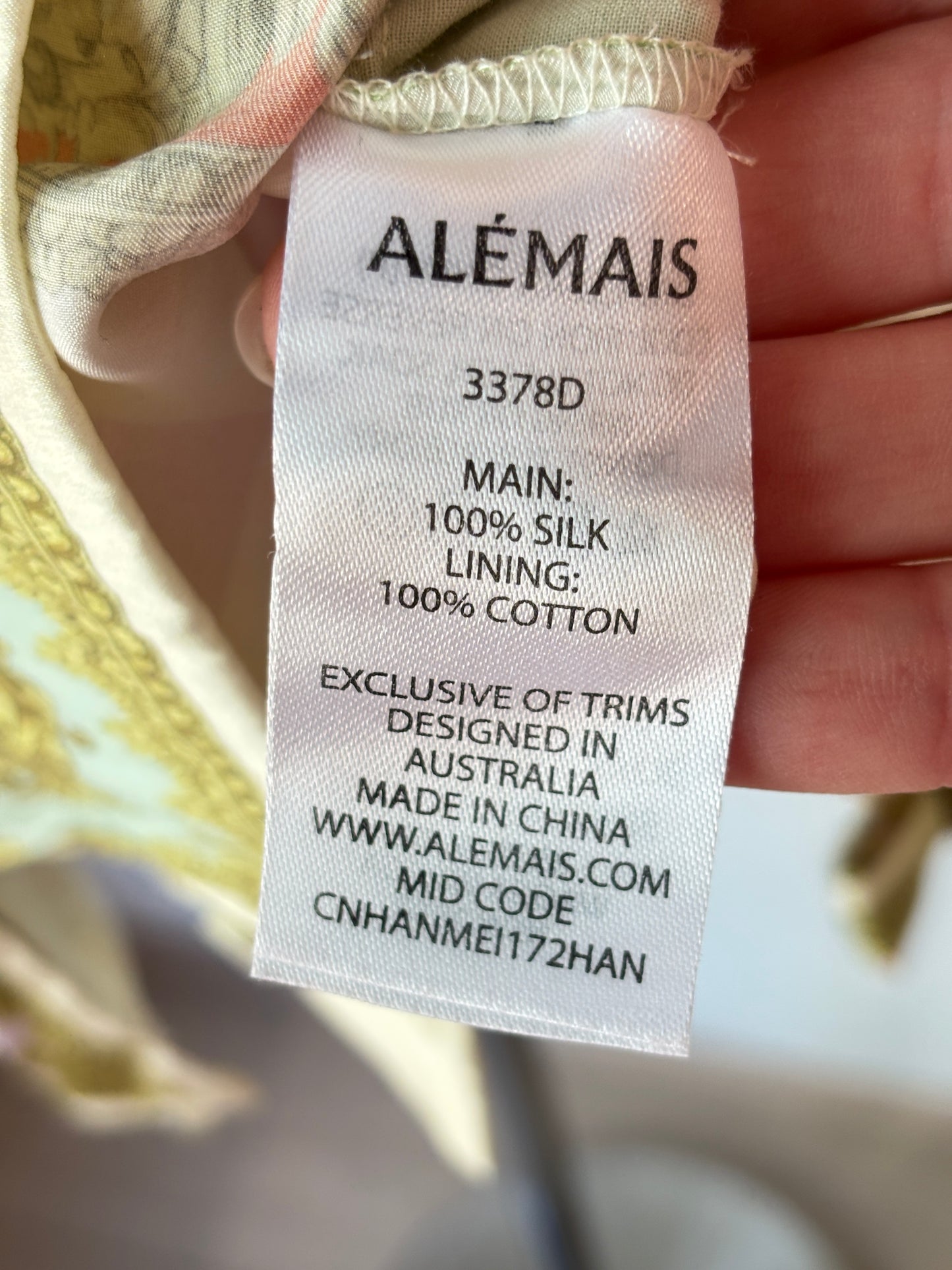 Alemais 'Checkmate' silk mini dress ~ size 12