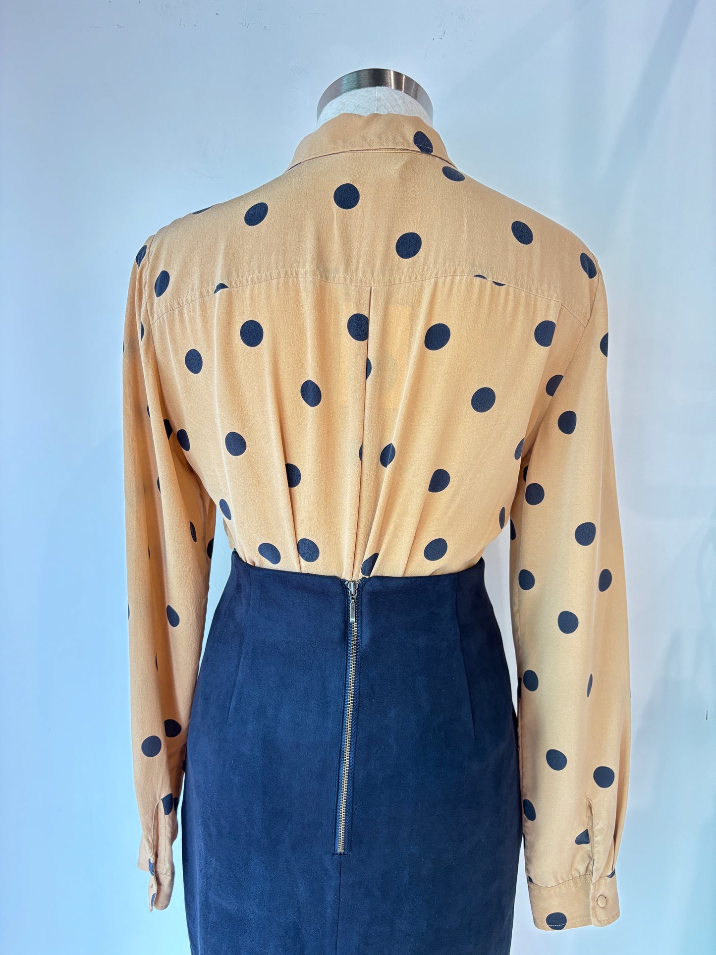 Sezane 'Ann' silk spot shirt ~ size 36 (au 8)