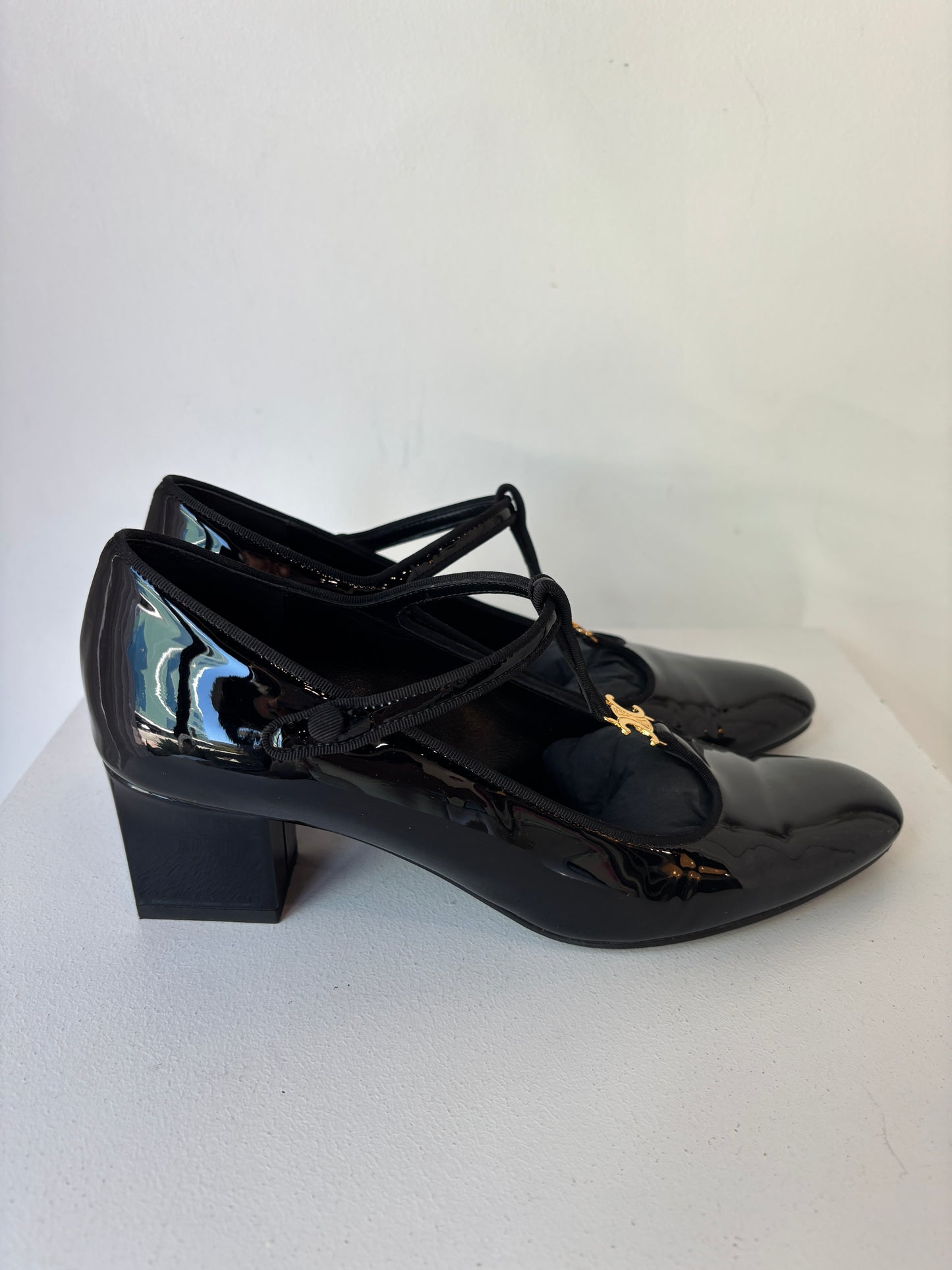 Celine patent T-Bar pumps ~ size 37.5
