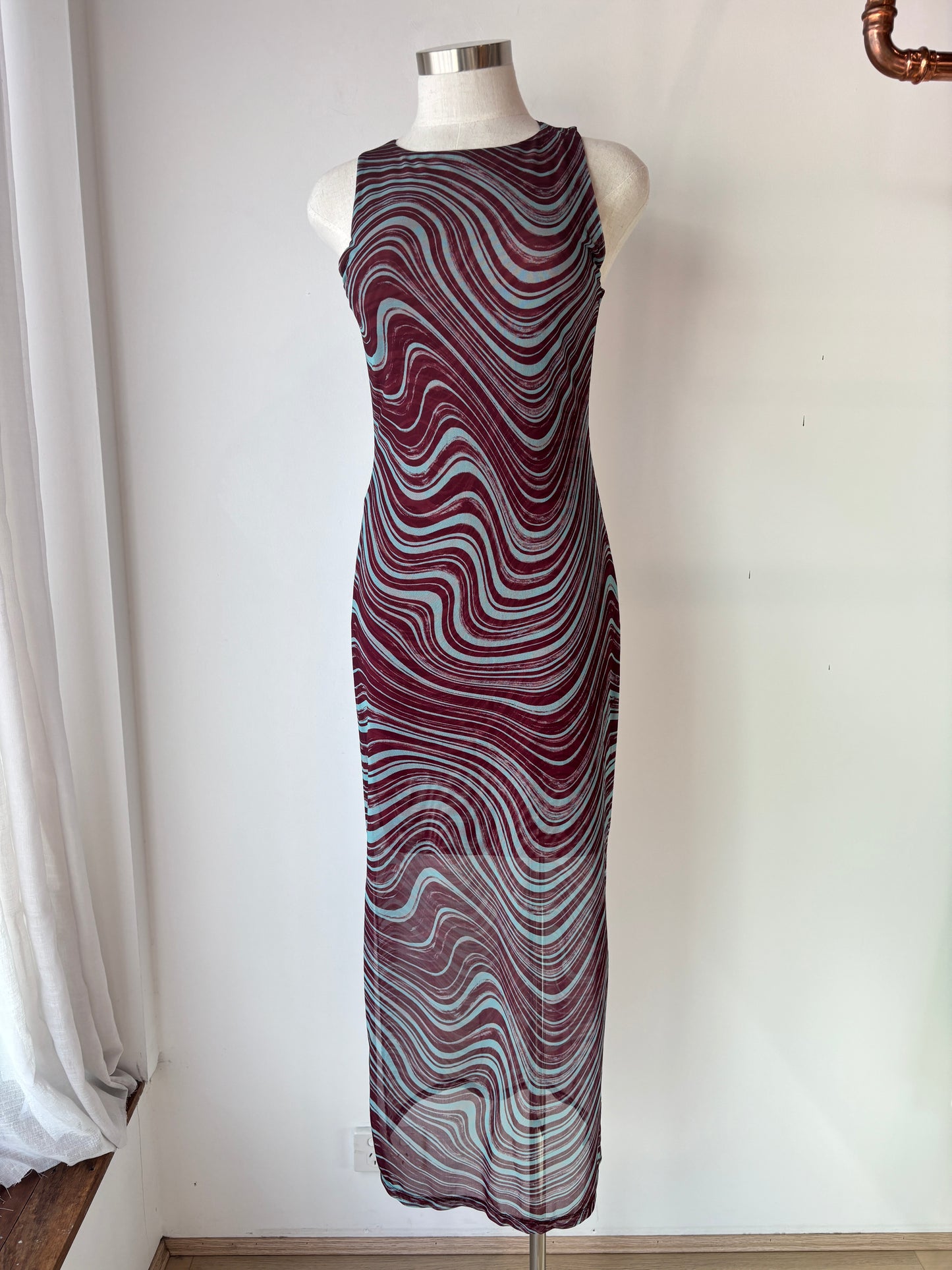 & Other Stories mesh midi dress ~ size S