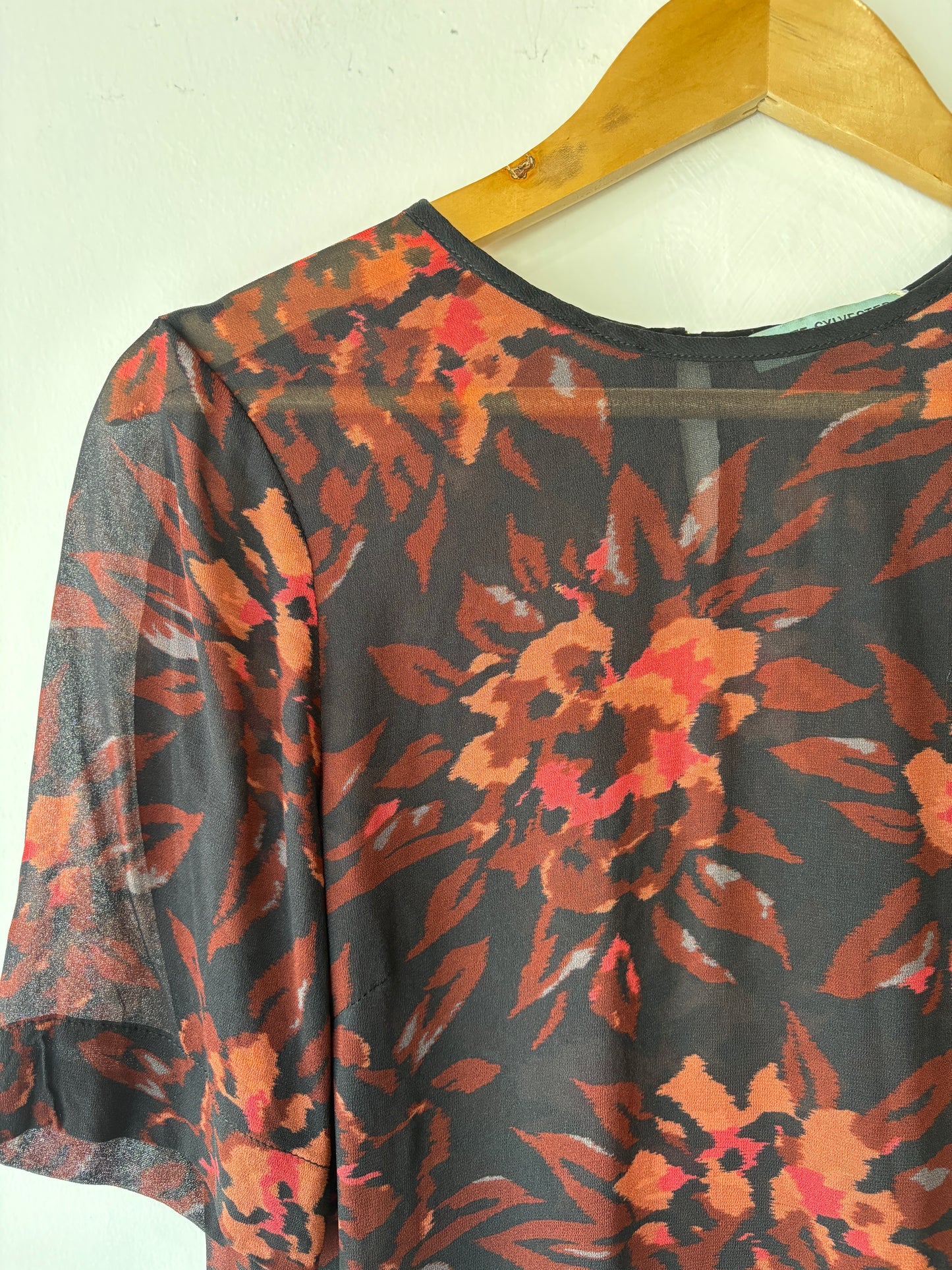 Kate Sylvester sheer floral blouse ~ size 10