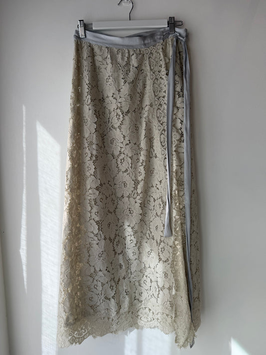 Flannel Lace Wrap Skirt ~ Small/Medium