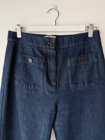 Sezane 'Dan' Denim Trousers ~ size 38 (au 10)
