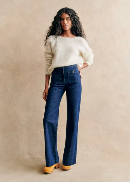 Sezane 'Dan' Denim Trousers ~ size 38 (au 10)