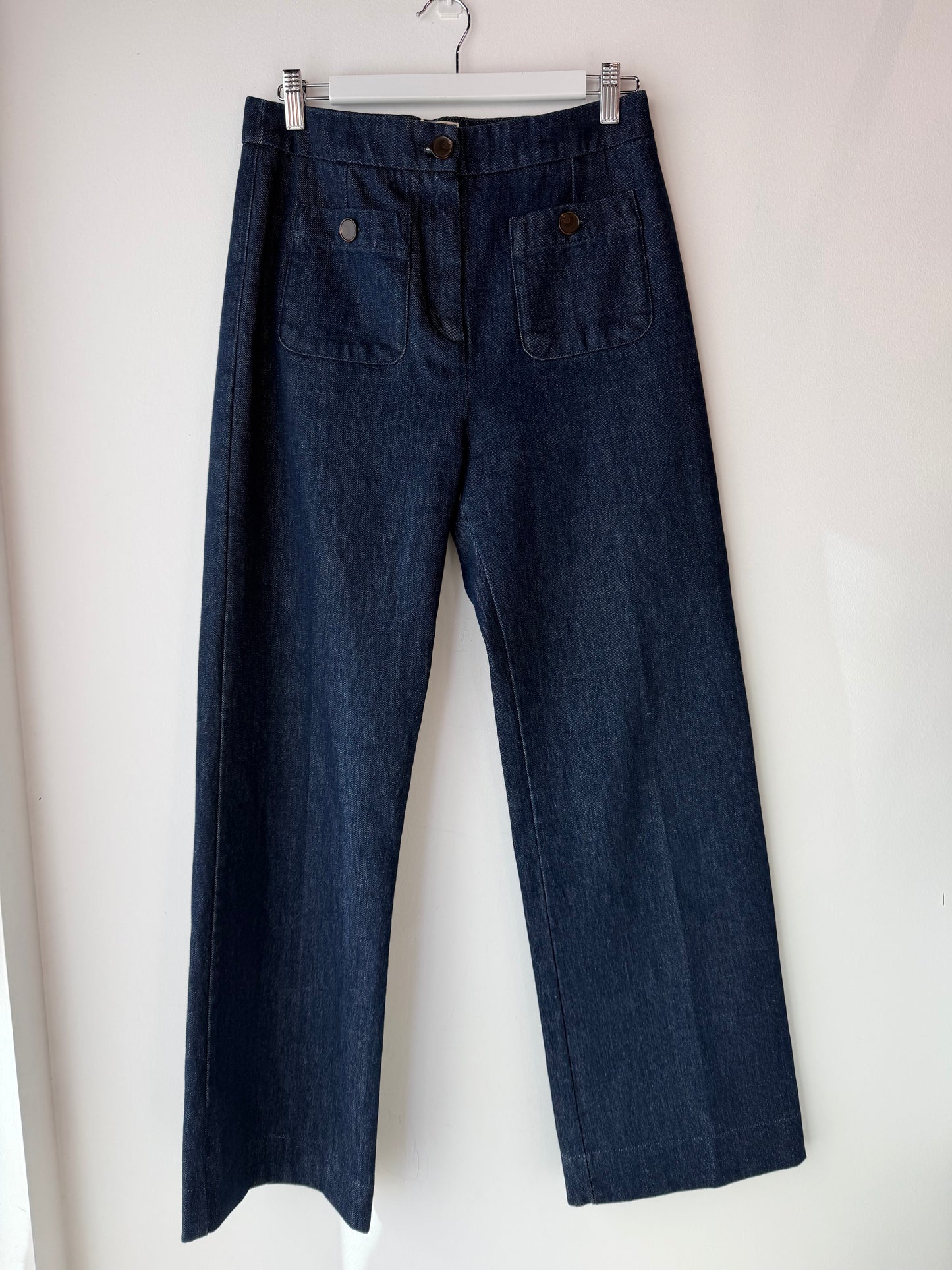 Sezane 'Dan' Denim Trousers ~ size 38 (au 10)