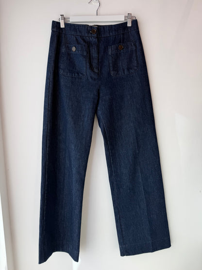 Sezane 'Dan' Denim Trousers ~ size 38 (au 10)