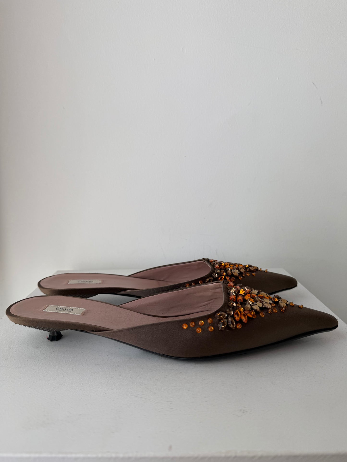 Prada Jewelled Pointed Mules ~ size 39.5
