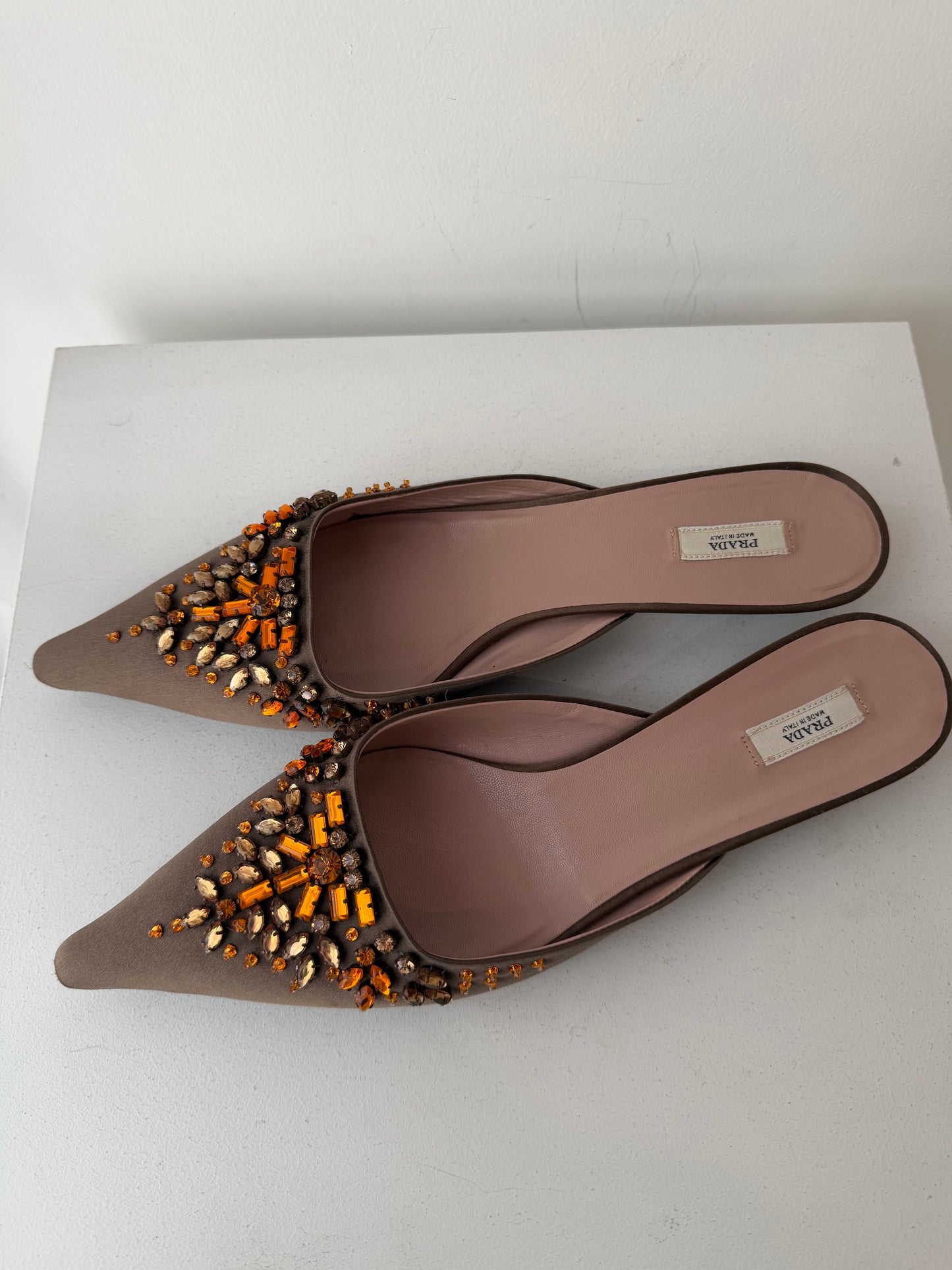 Prada Jewelled Pointed Mules ~ size 39.5