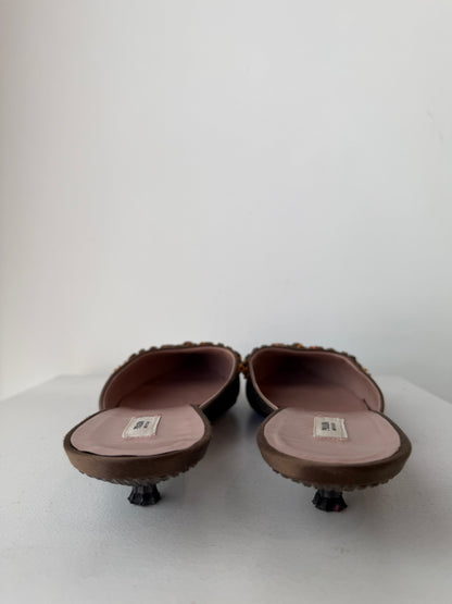 Prada Jewelled Pointed Mules ~ size 39.5
