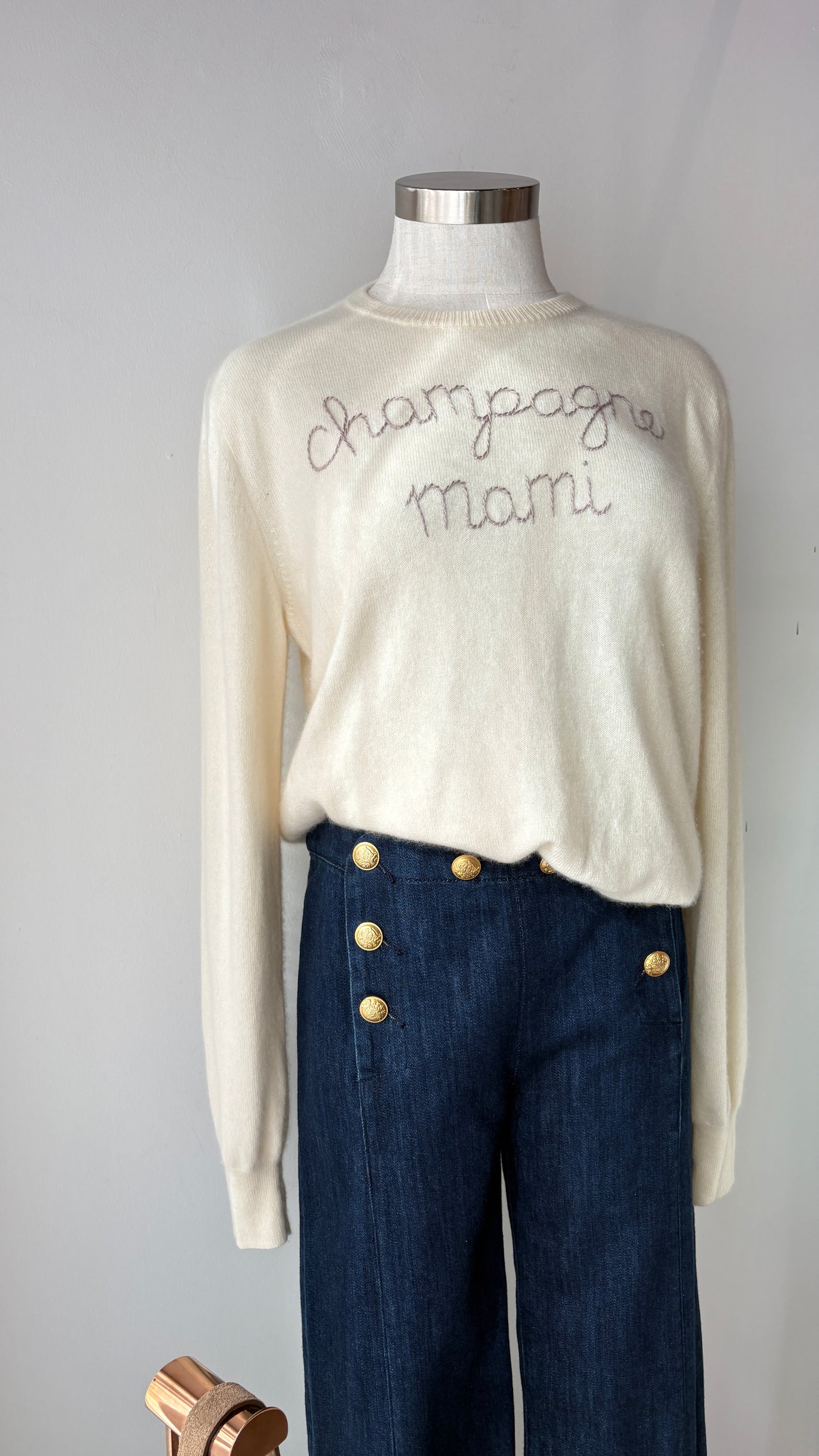 Lingua Franca 'Champagne Mami' Cashmere Knit - Sz L