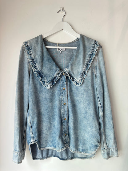 Ganni denim shirt~ size 40 (au 12)