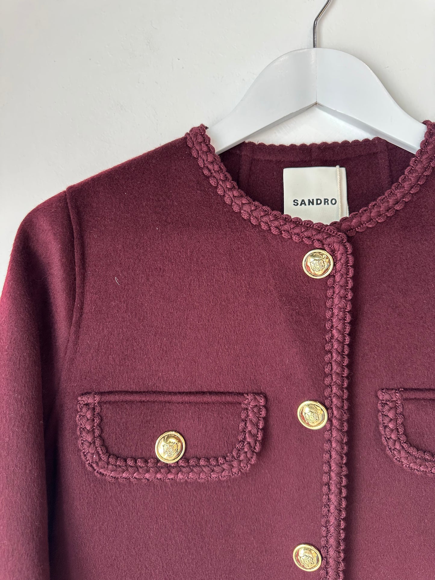 Sandro 'Jilliane' plum jacket ~ size FR36 (au 8)
