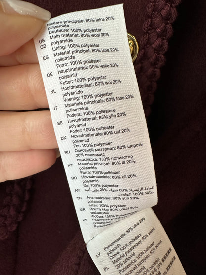 Sandro 'Jilliane' plum jacket ~ size FR36 (au 8)