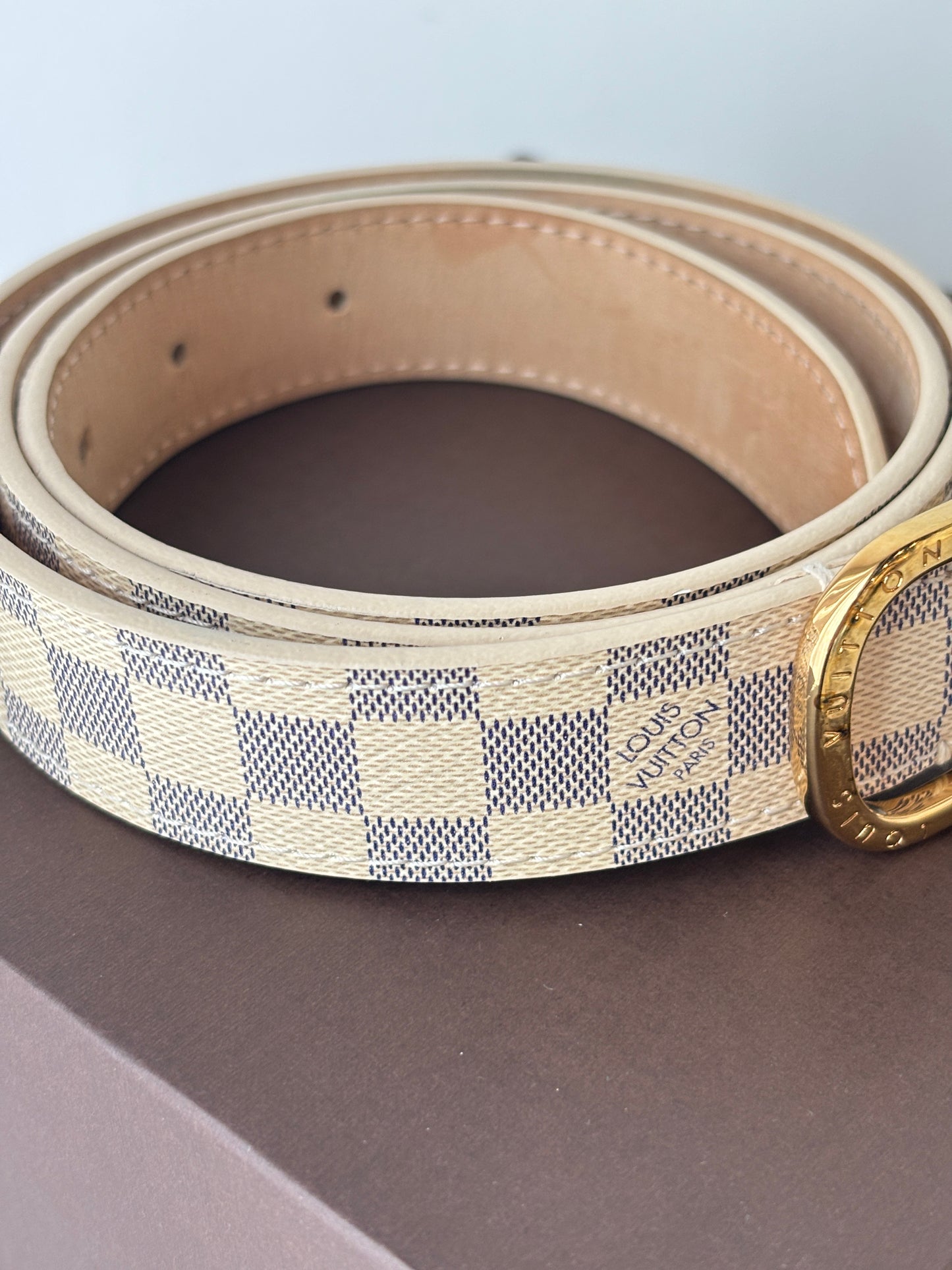 Louis Vuitton 'Damier Azur' Belt