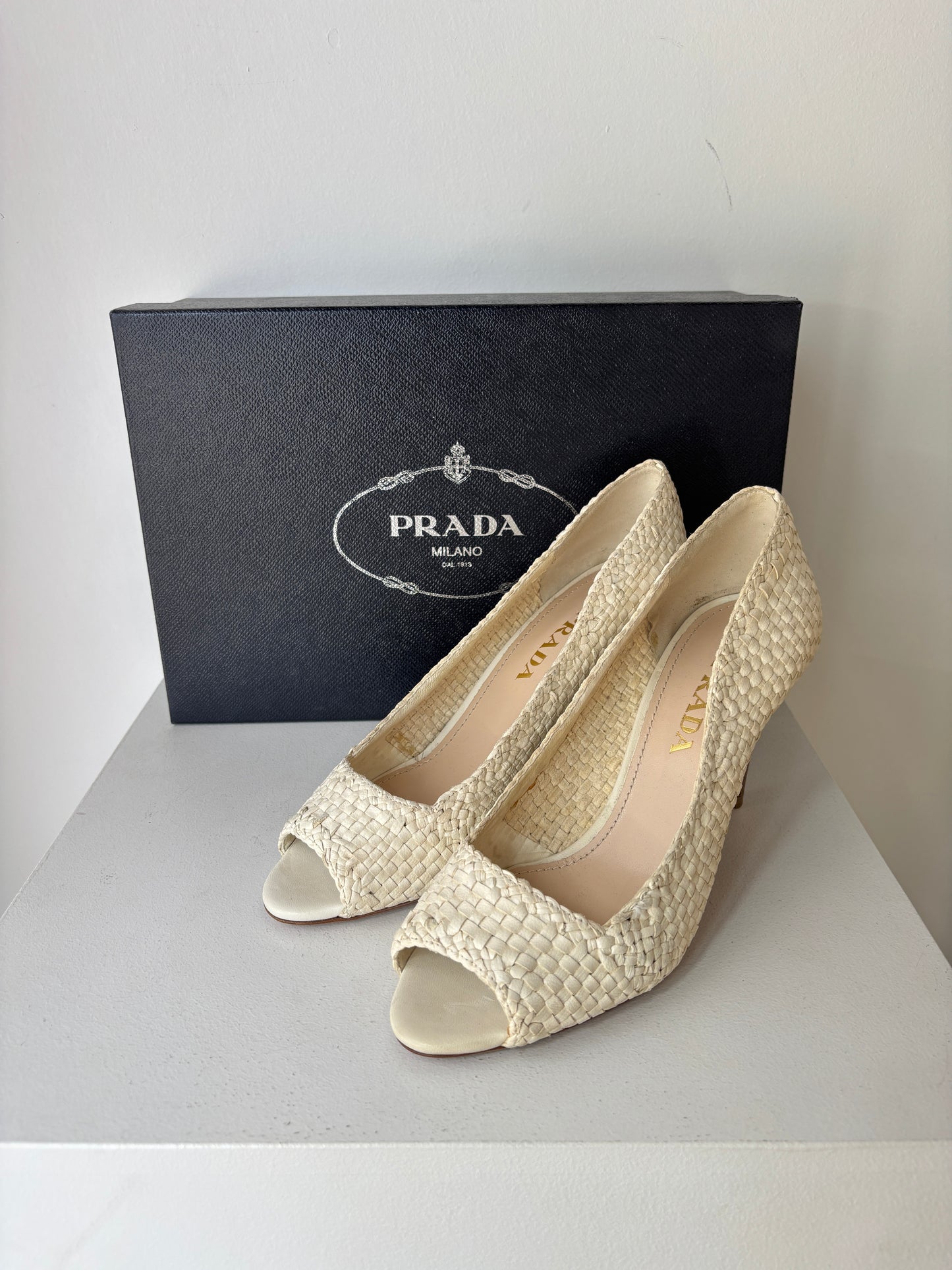 Prada woven heels ~ size 37.5