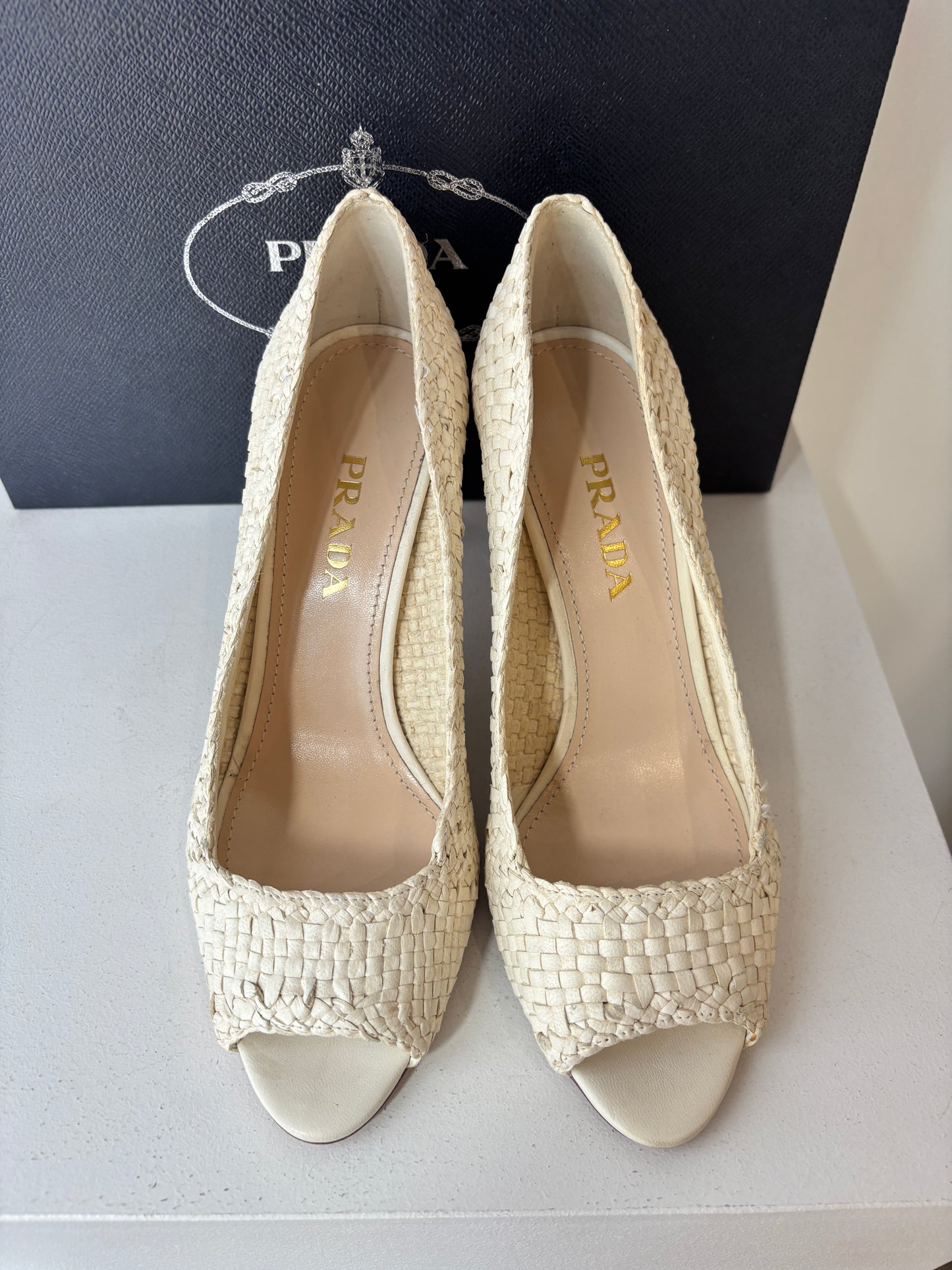 Prada woven heels ~ size 37.5