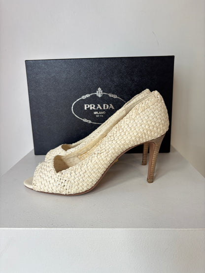 Prada woven heels ~ size 37.5