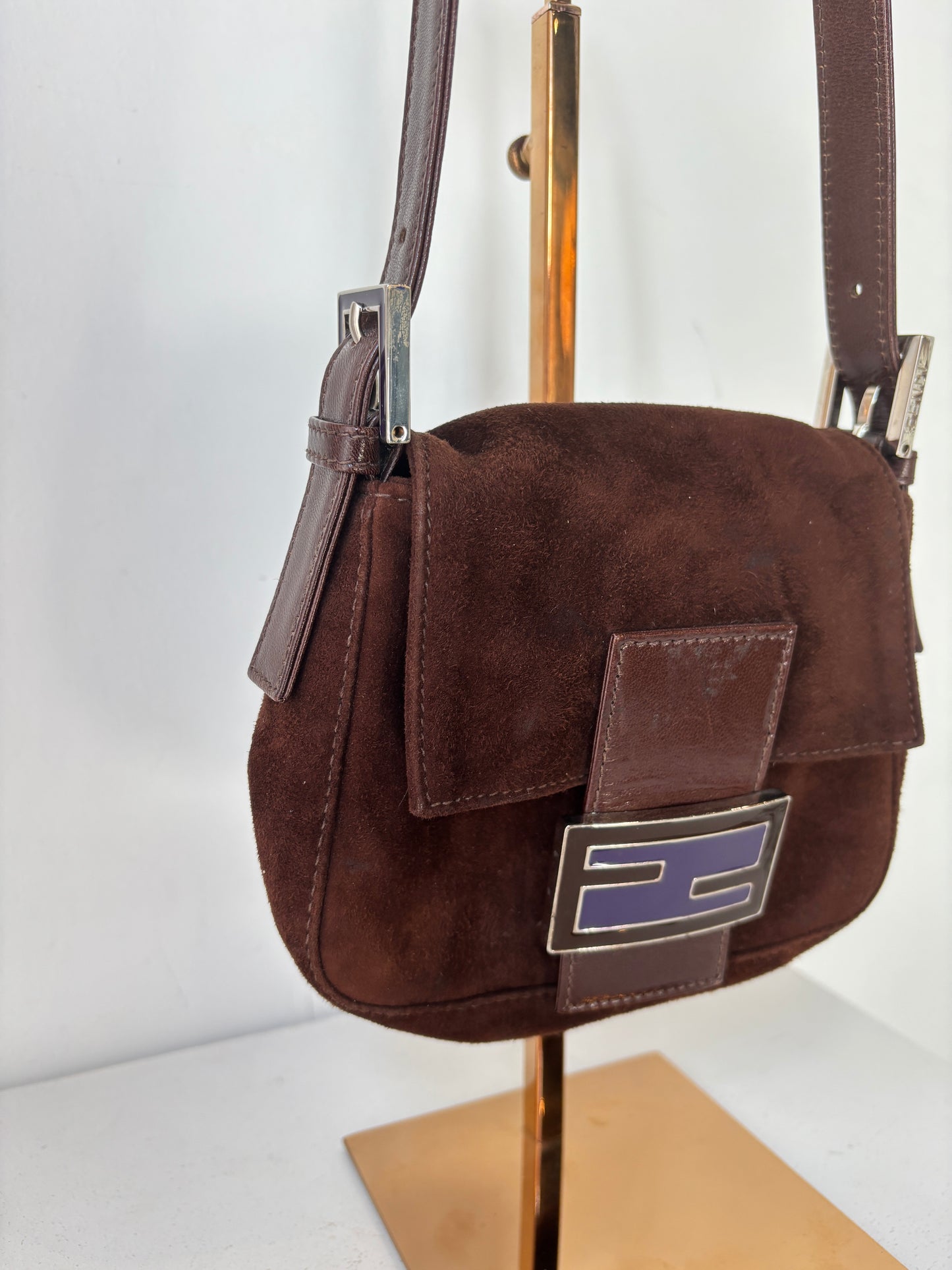 Fendi suede shoulder bag