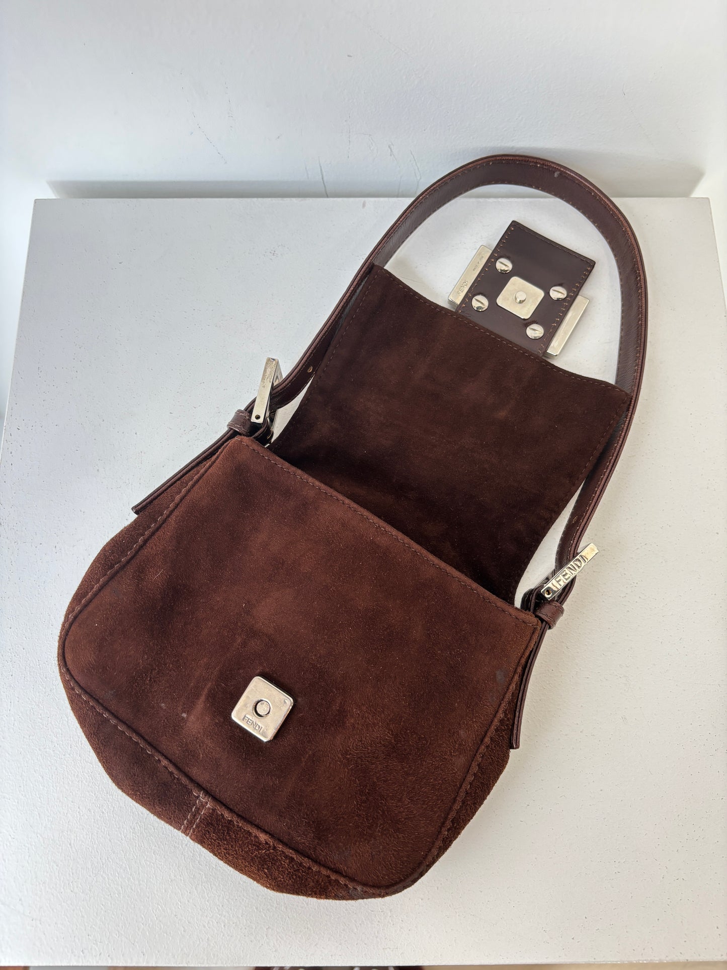 Fendi suede shoulder bag