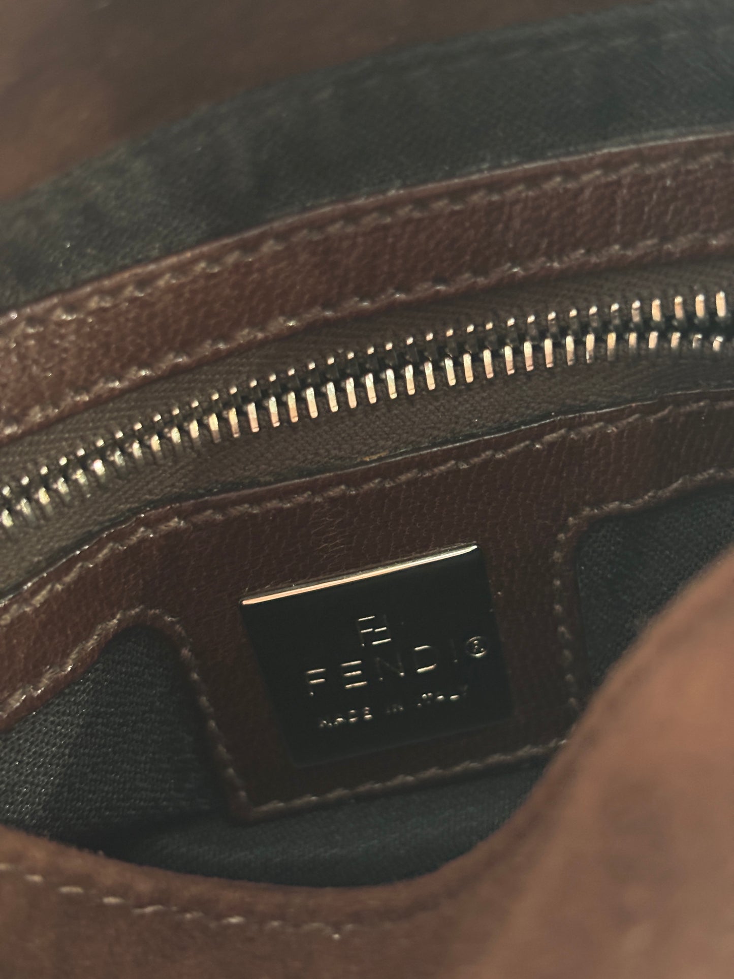 Fendi suede shoulder bag