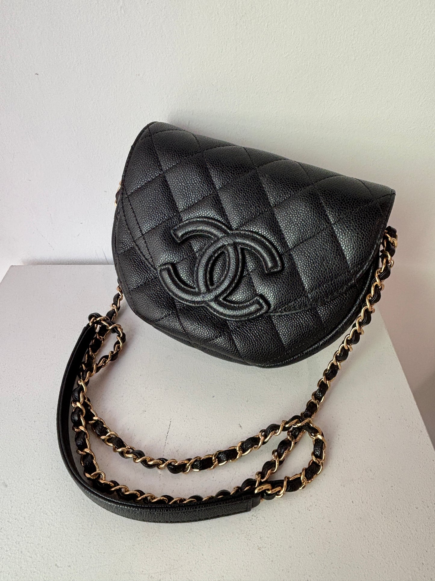 Chanel Crescent Caviar Quilted bag