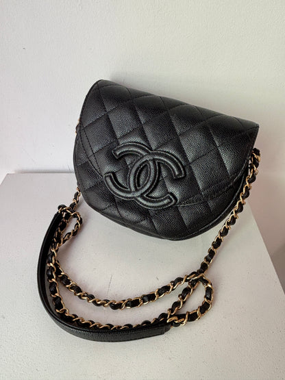 Chanel Crescent Caviar Quilted bag