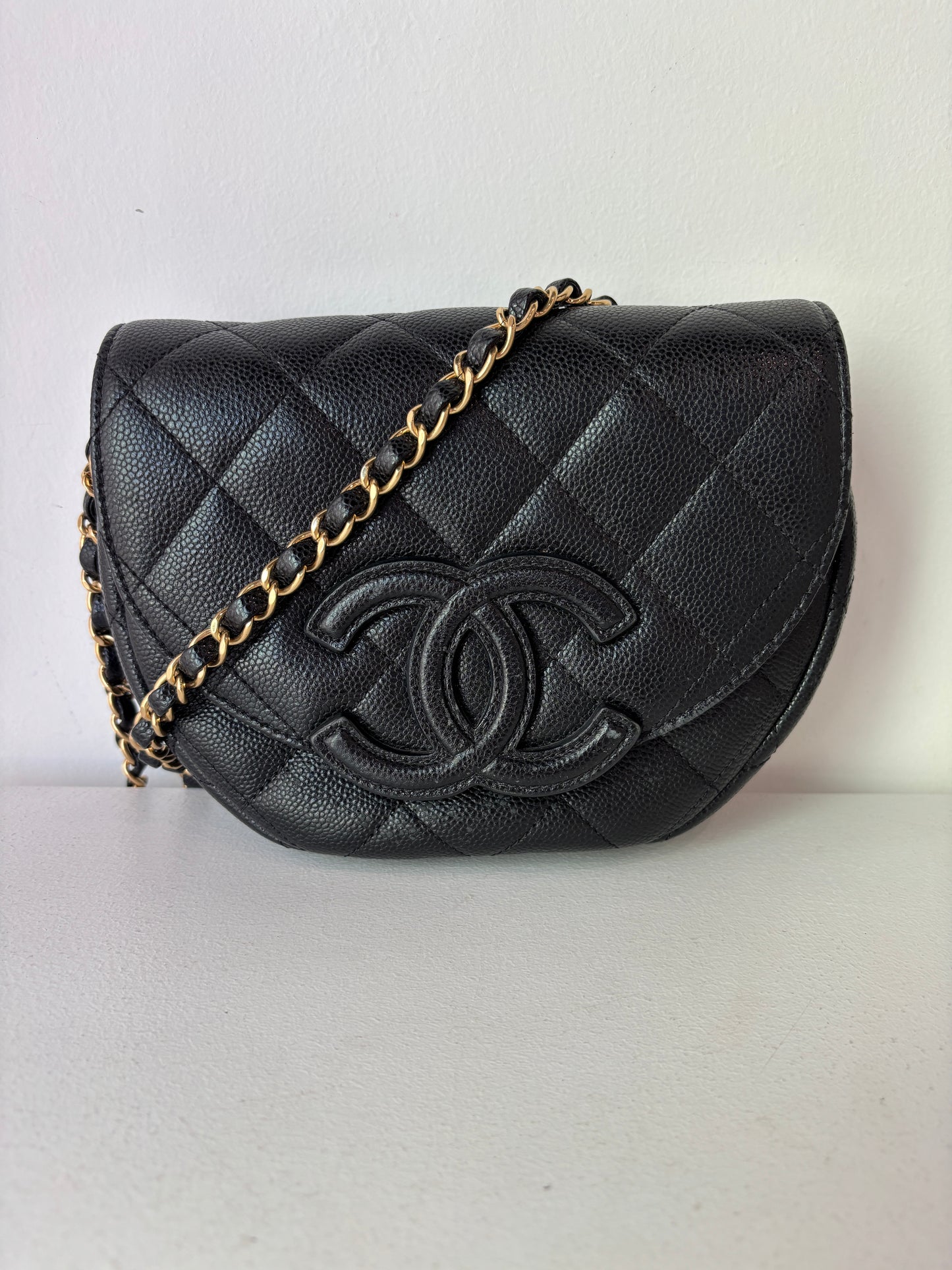 Chanel Crescent Caviar Quilted bag