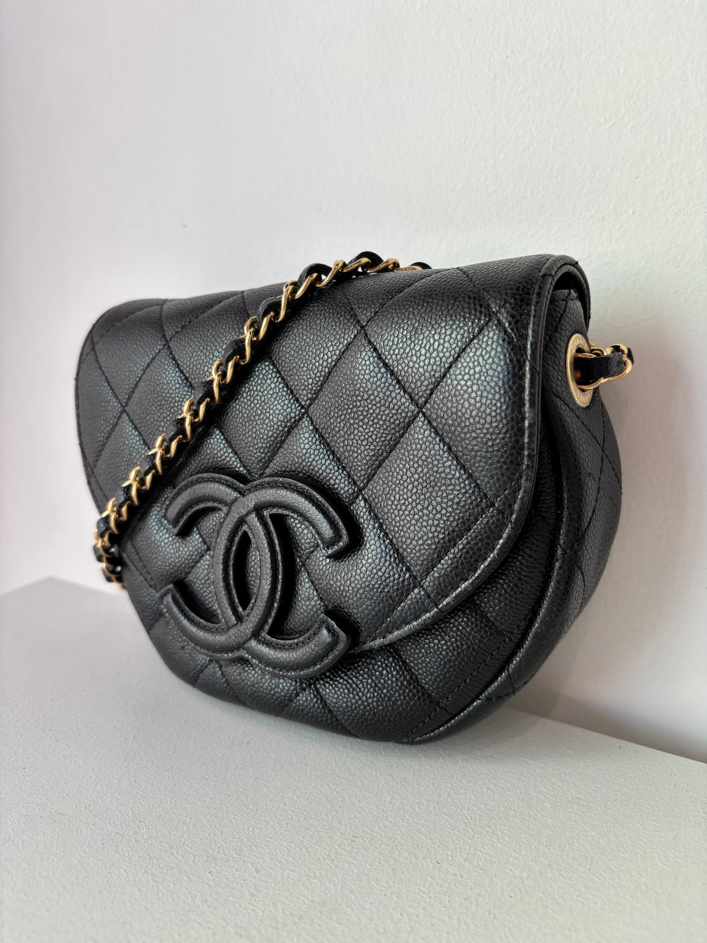 Chanel Crescent Caviar Quilted bag