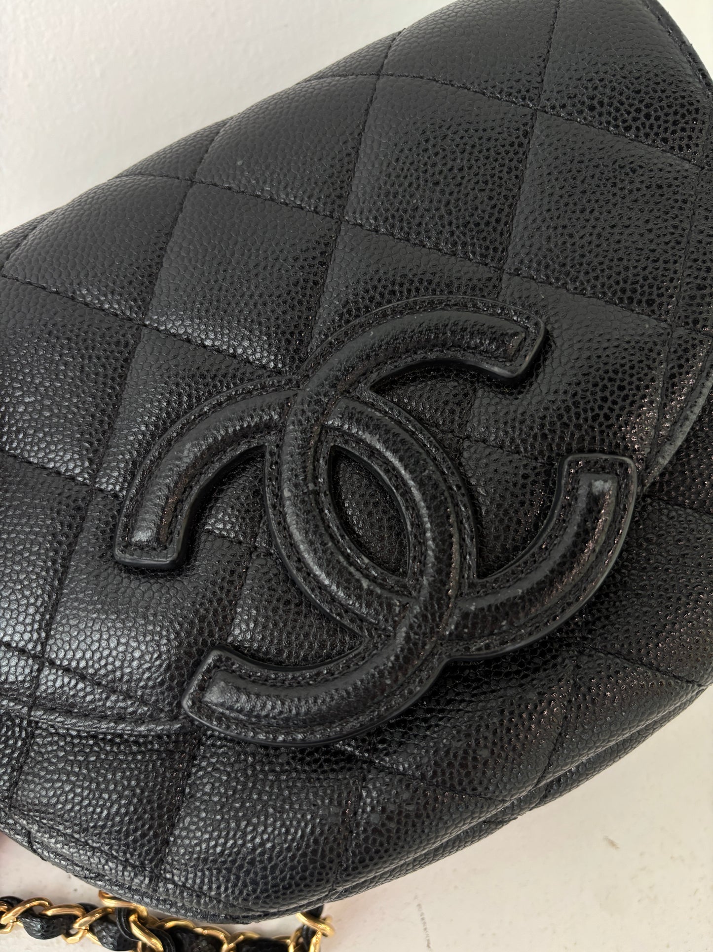 Chanel Crescent Caviar Quilted bag
