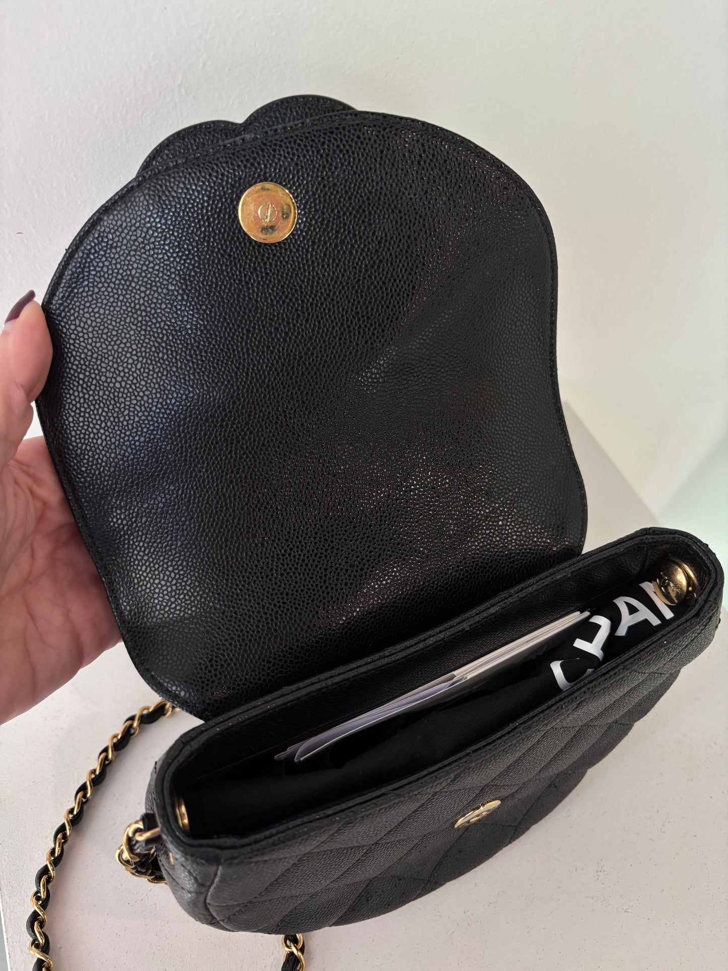Chanel Crescent Caviar Quilted bag