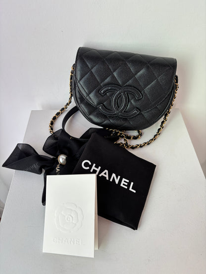 Chanel Crescent Caviar Quilted bag