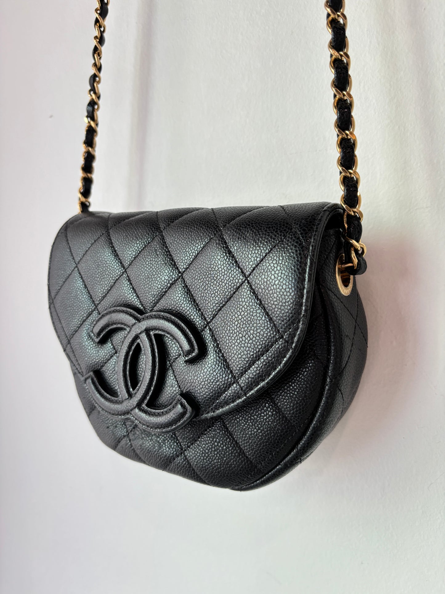 Chanel Crescent Caviar Quilted bag