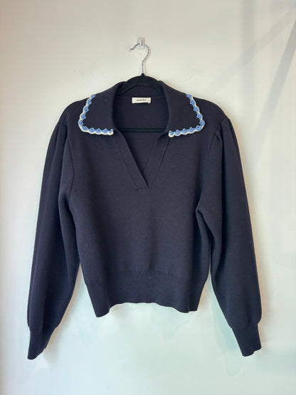 Sandro Crochet Collar Knit ~ size 2 (au M)